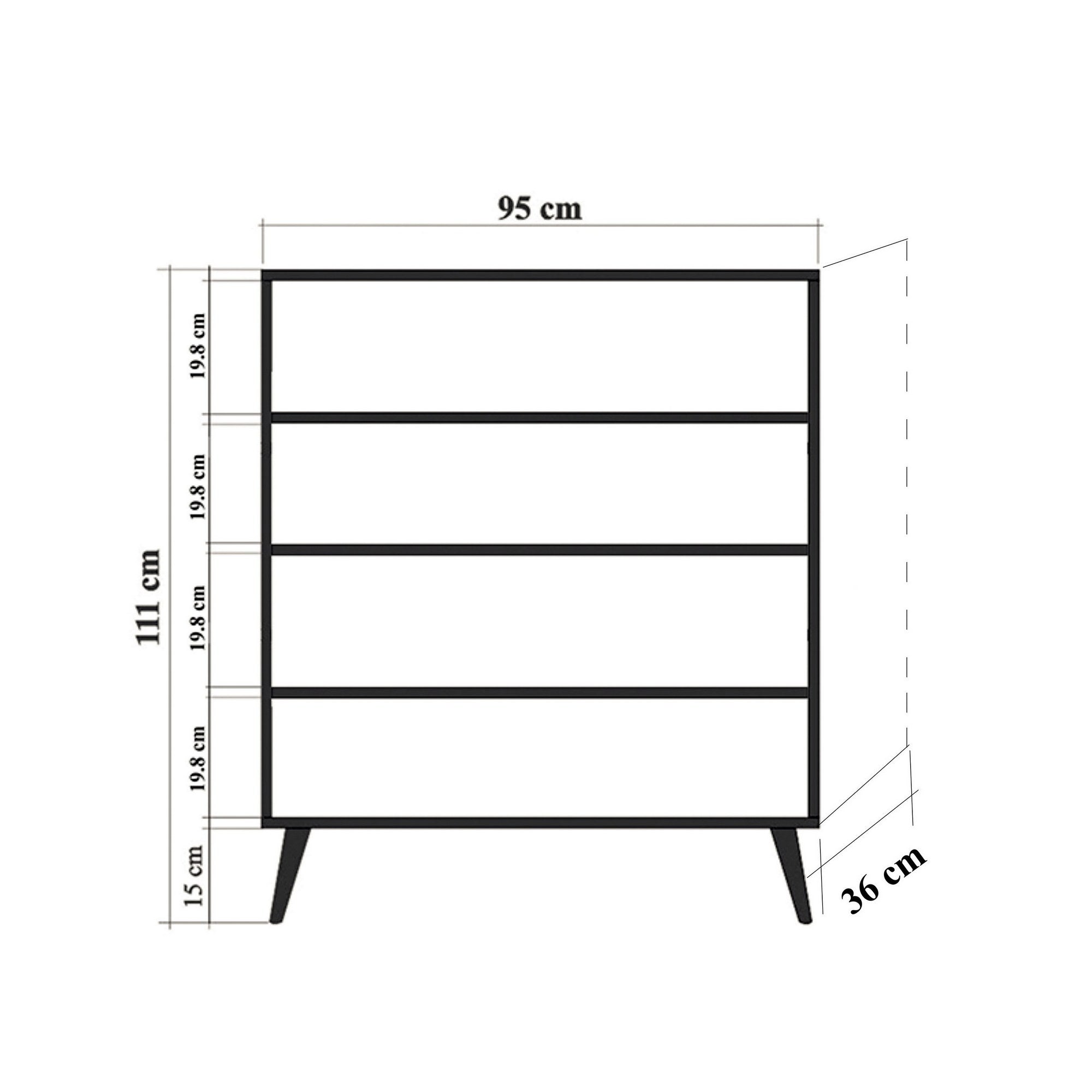 Armário multifunções – 95x111x36 cm – Branco/Preto/Amarelo – 100% painel de partículas revestido a melamina