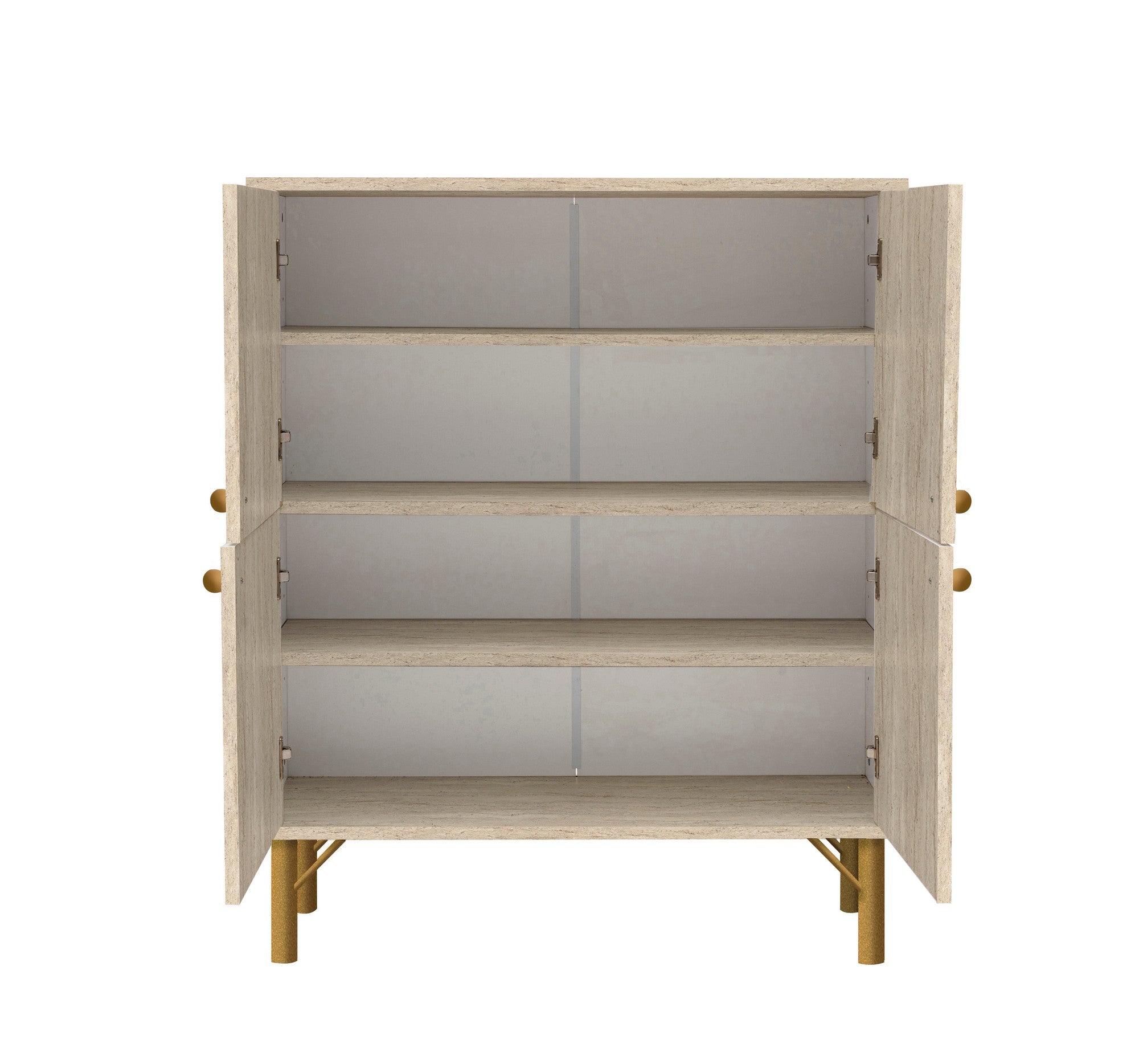 Armário multifuncional – 95 x 111 x 36 cm – cor travertino – melamina