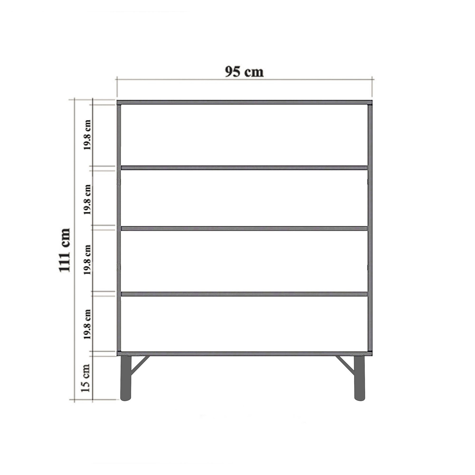Armário multifuncional – 95 x 111 x 36 cm – cor travertino – melamina