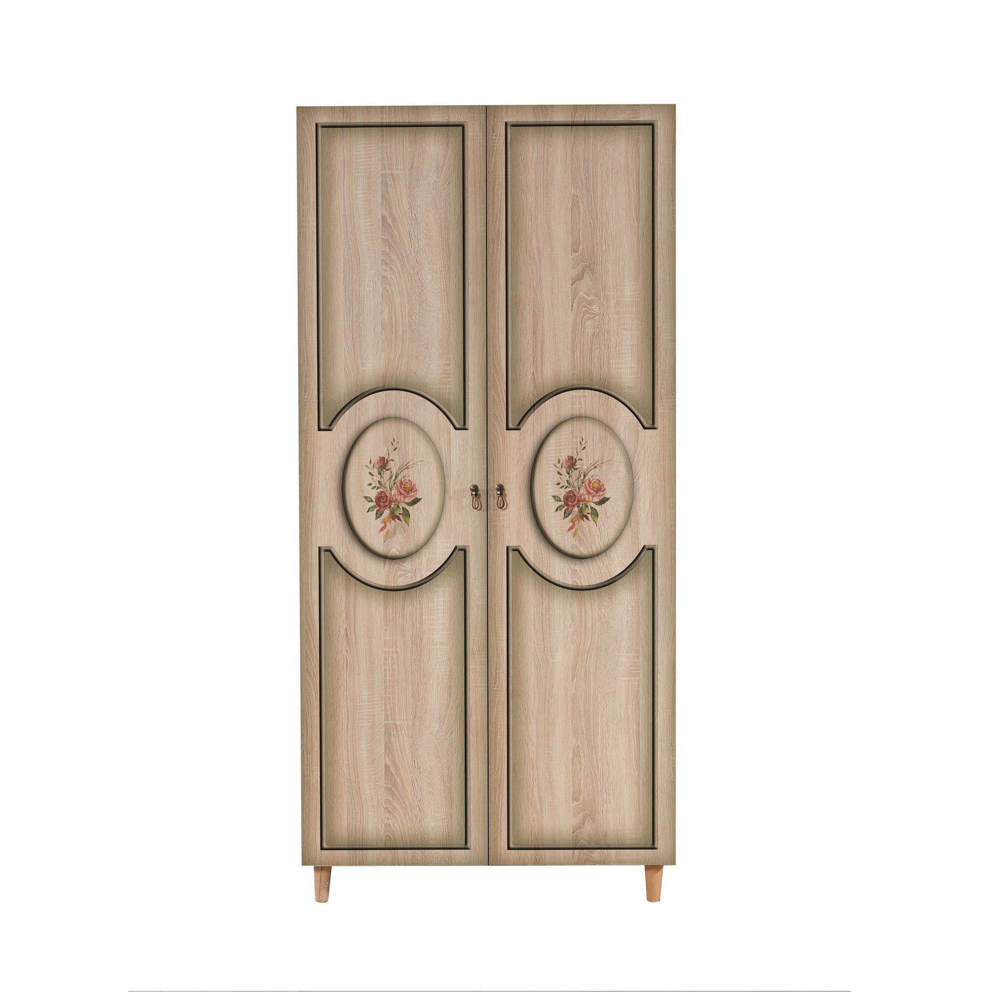 Guarda-roupa em painel de partículas revestido a melamina – 90 x 192 x 52 cm – Carvalho Sonoma
