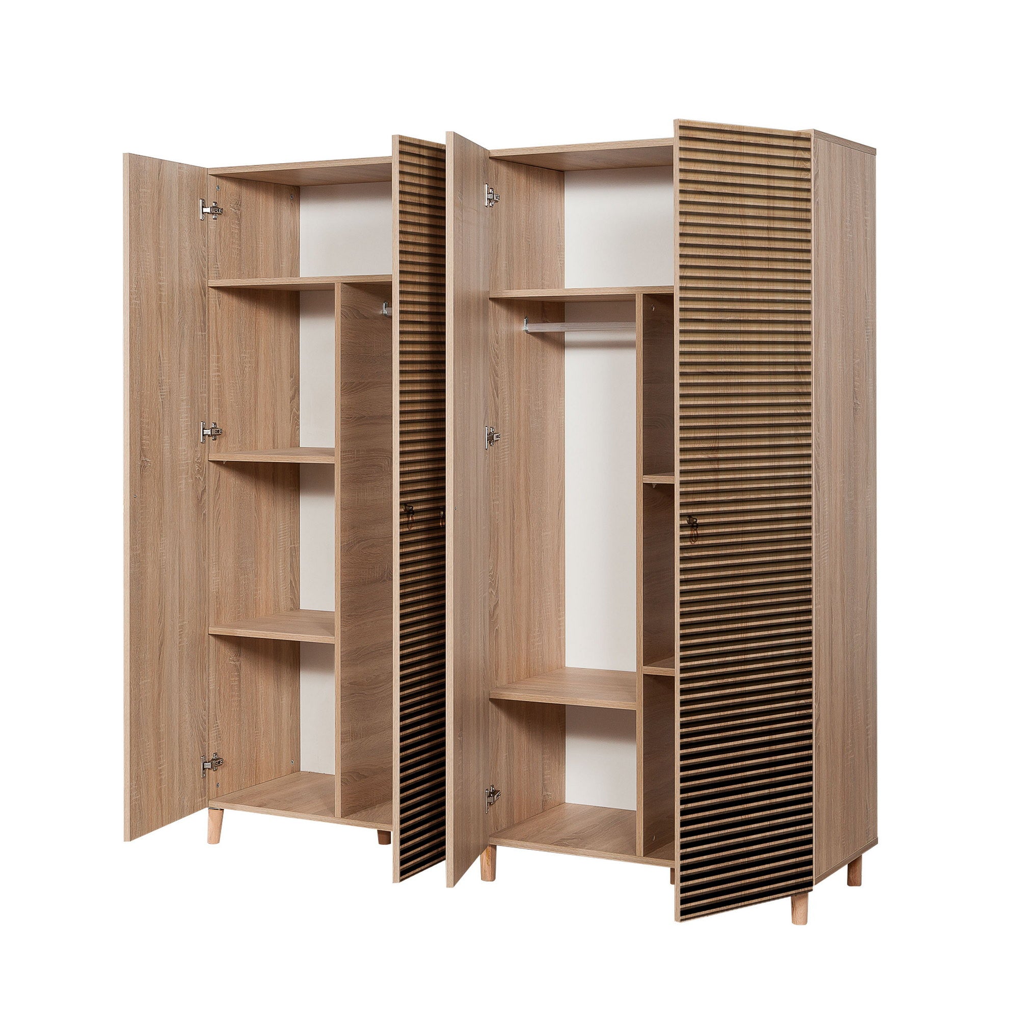 Guarda-roupa moderno em carvalho Sonoma – 180 x 192 x 52 cm – melamina