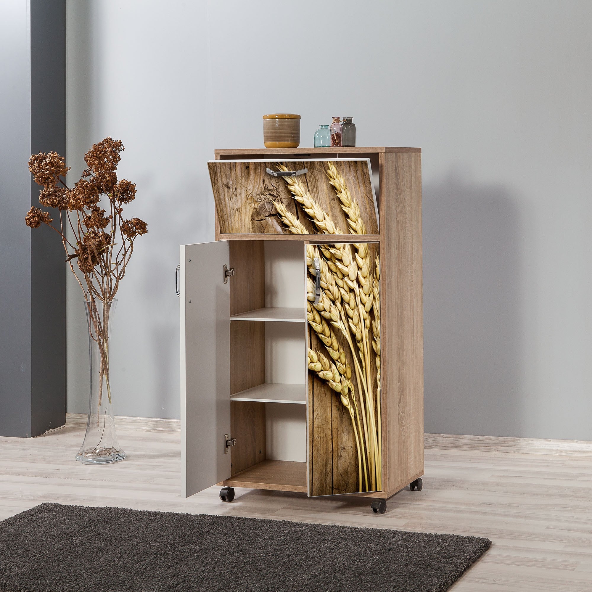 Armário multiuso – 60 x 116 x 36 cm – Carvalho Sonoma – Melamina