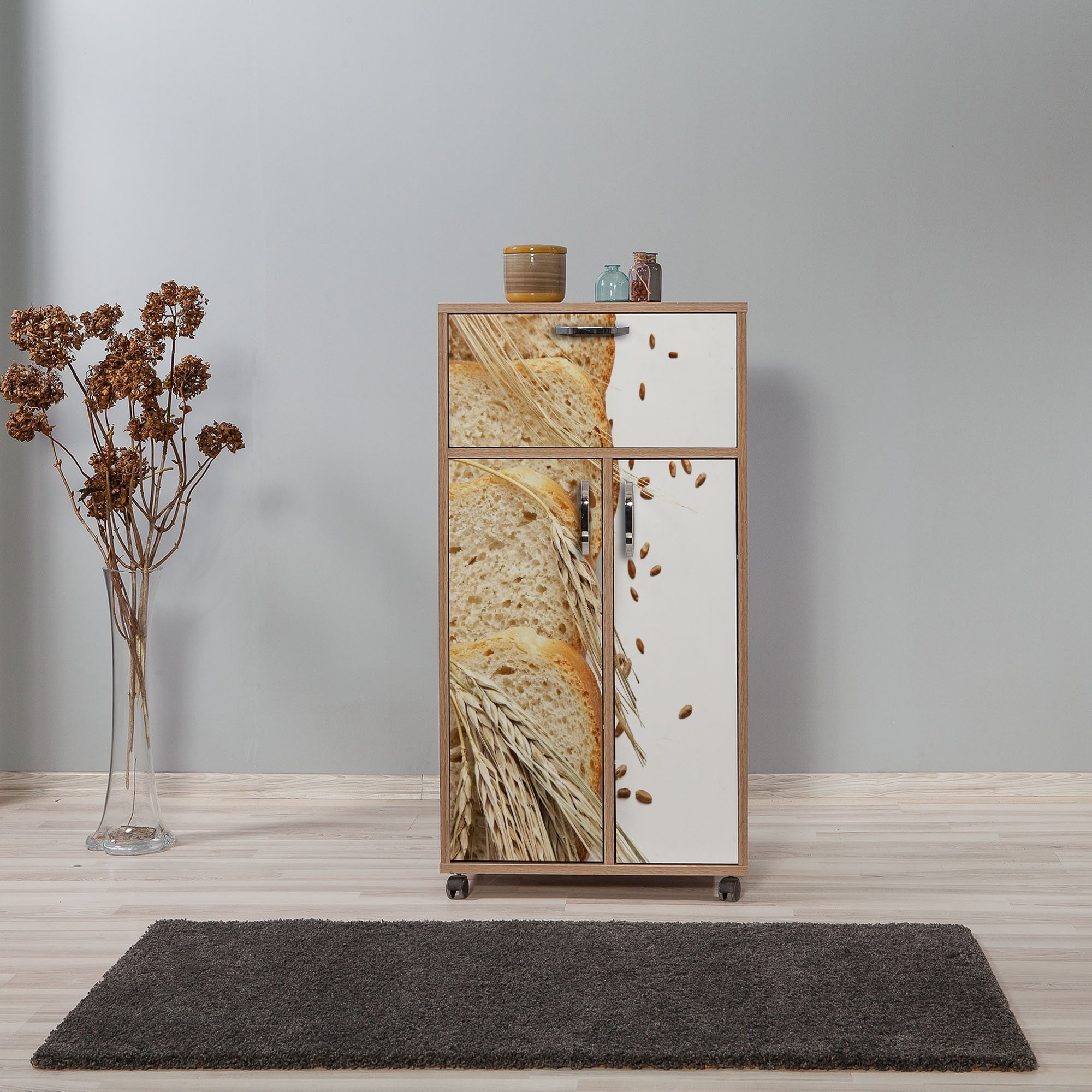 Armário multiusos – 60 x 116 x 36 cm – Carvalho Sonoma – Painel de partículas revestido a melamina