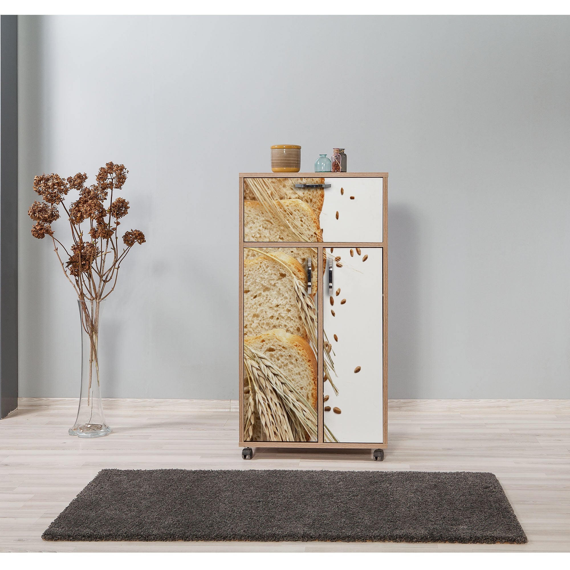 Armário multiusos – 60 x 116 x 36 cm – Carvalho Sonoma – Painel de partículas revestido a melamina