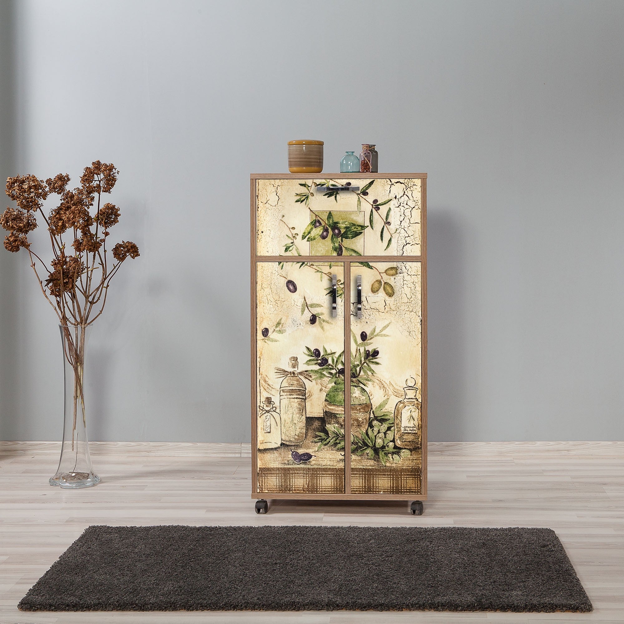 Armário multifuncional – 60 x 116 x 36 cm – Carvalho Sonoma – Painel de partículas revestido a melamina