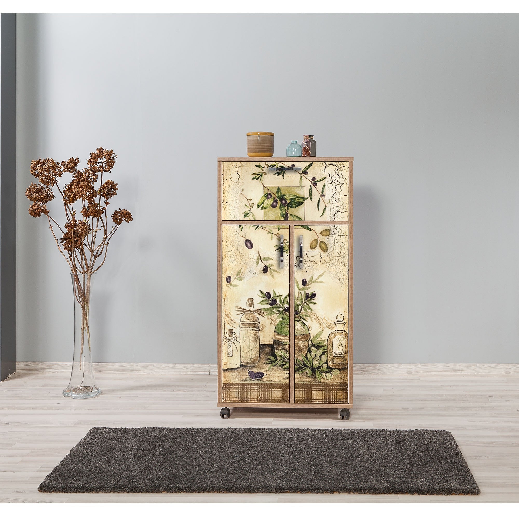 Armário multifuncional – 60 x 116 x 36 cm – Carvalho Sonoma – Painel de partículas revestido a melamina