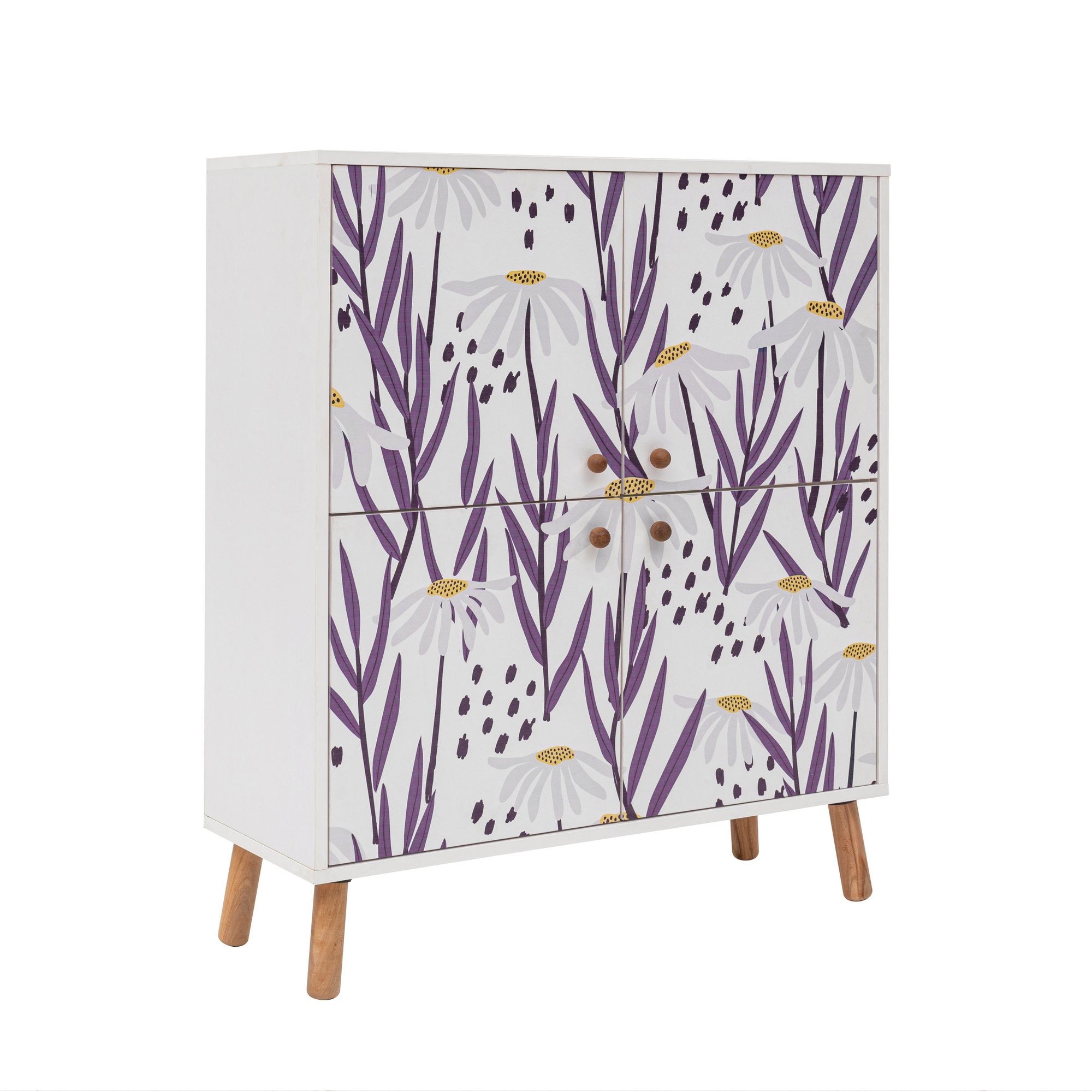 Armário multiuso – 95 x 111 x 36 cm – Branco e Azul Escuro – Melamina