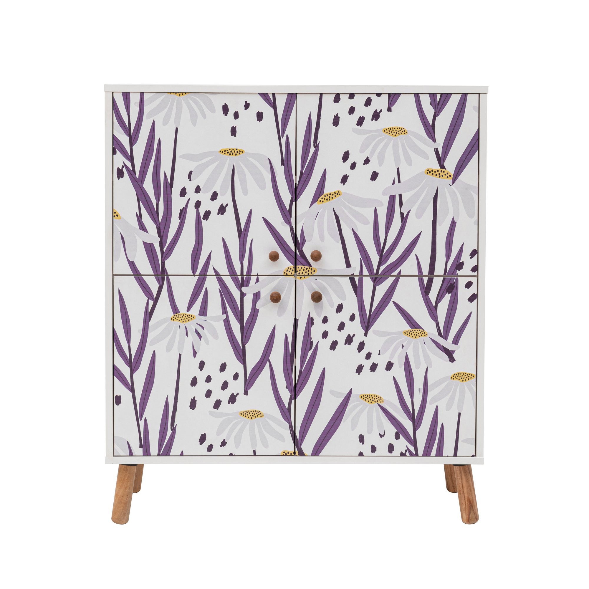 Armário multiuso – 95 x 111 x 36 cm – Branco e Azul Escuro – Melamina