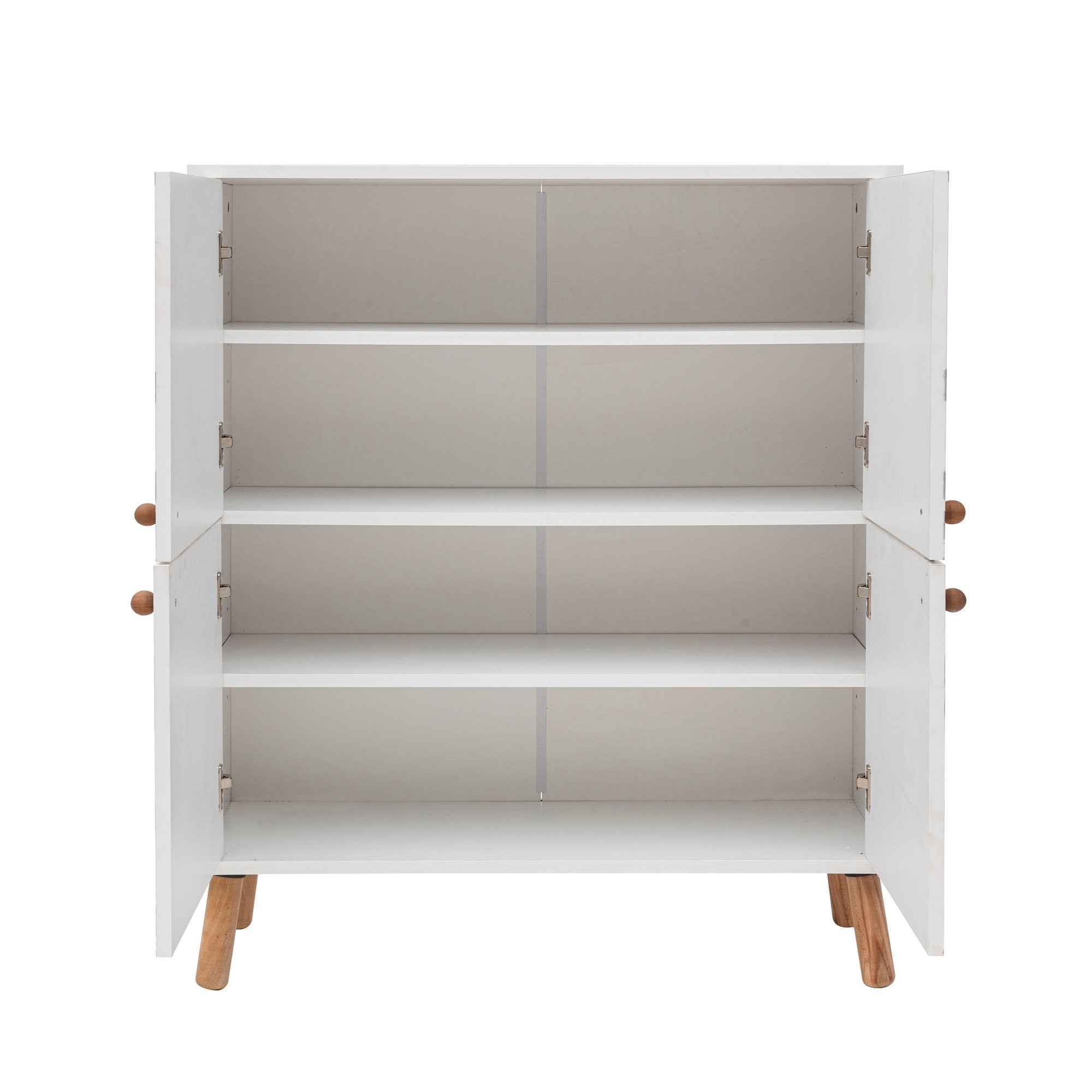Armário multiuso – 95 x 111 x 36 cm – Branco e Azul Escuro – Melamina