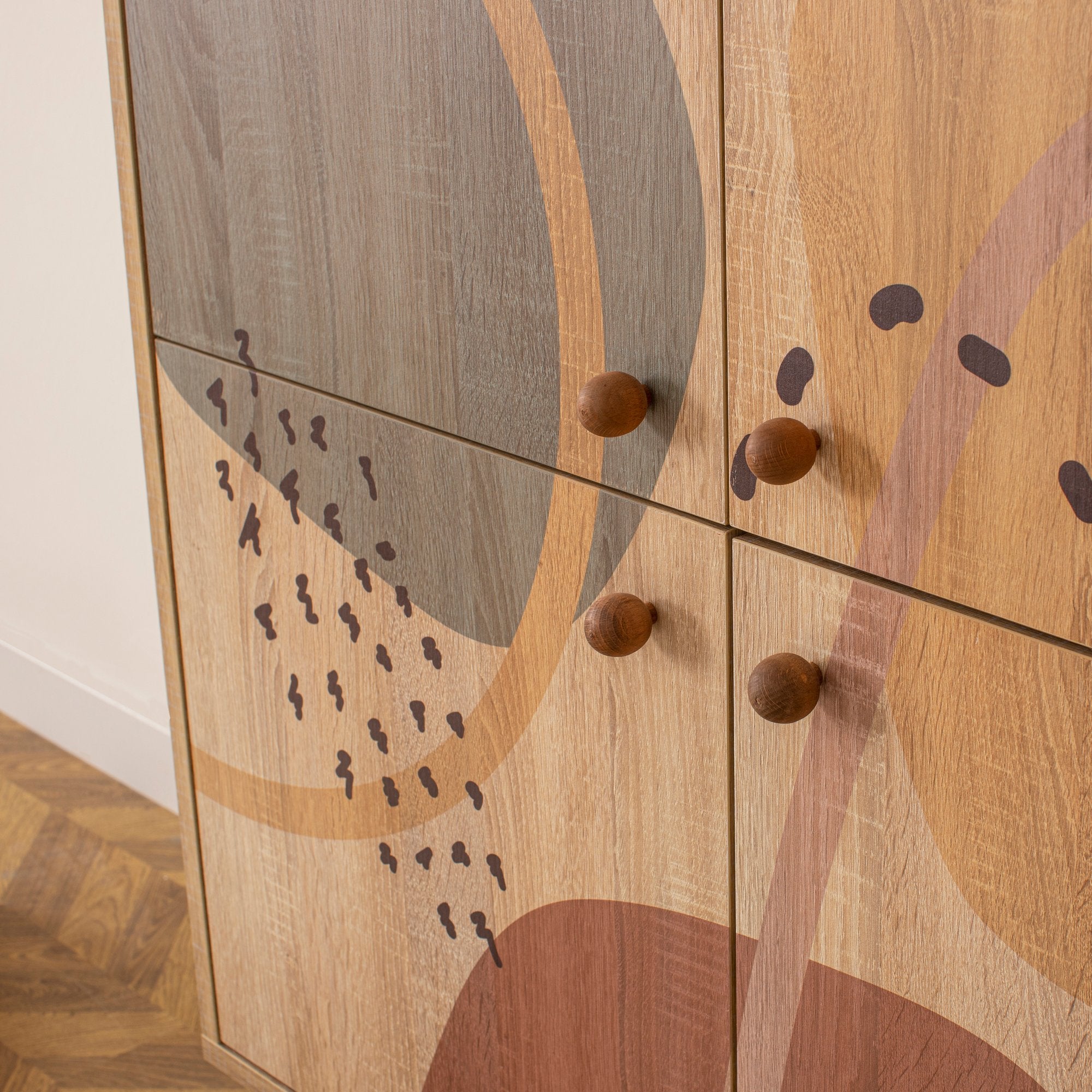 Armário multifuncional – 95 cm x 111 cm x 36 cm – Pé de madeira