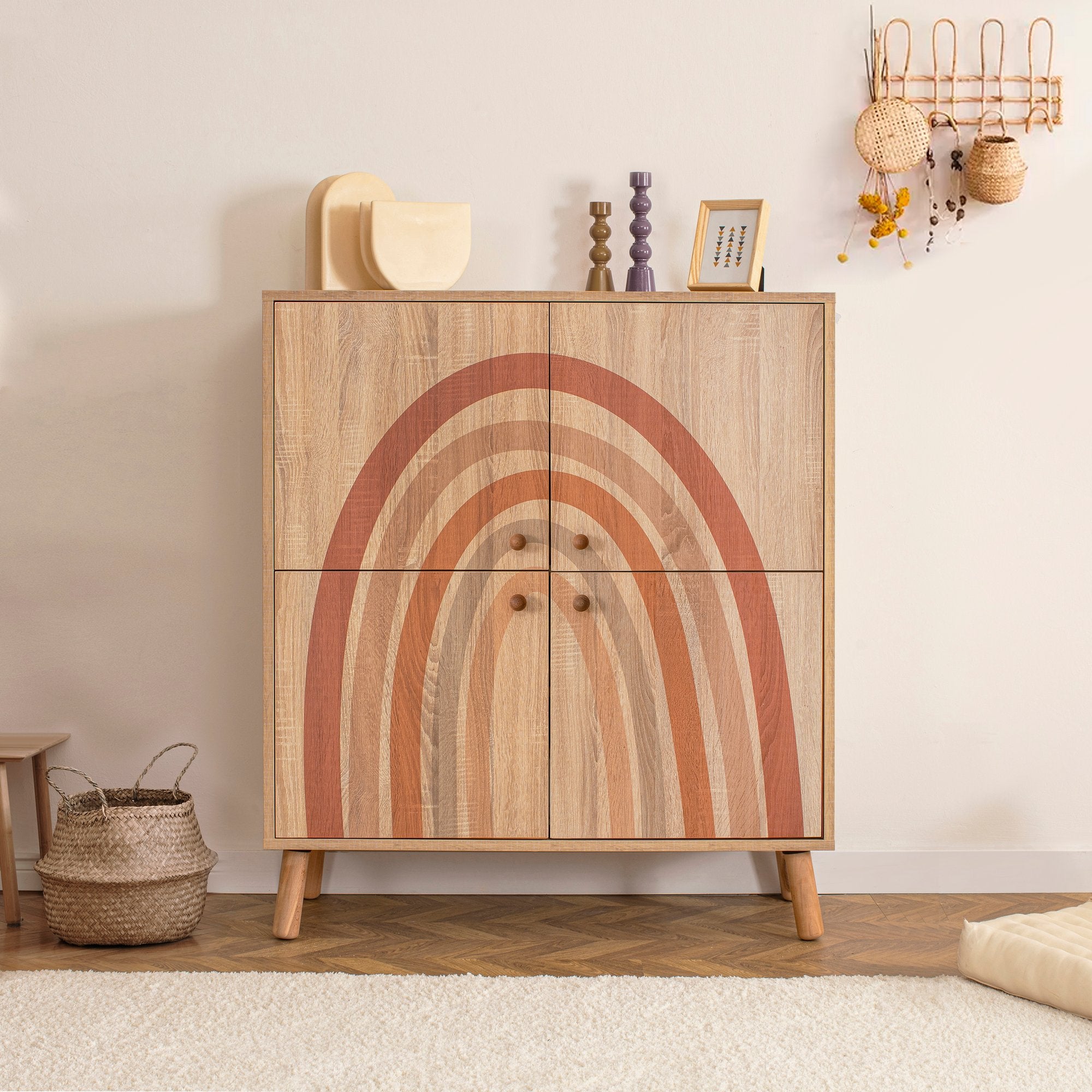 Armário multifuncional – 95 cm x 111 cm x 36 cm – MDF revestido em melamina