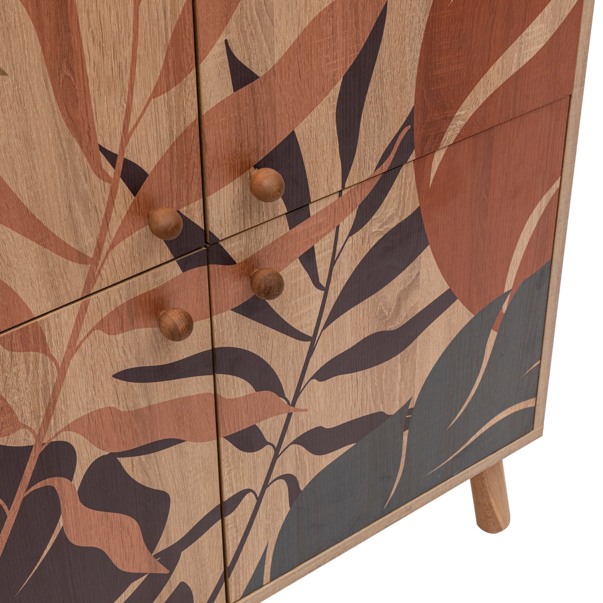 Armário multifuncional versátil – 95 cm x 111 cm x 36 cm – Preto – Painel de partículas e Madeira