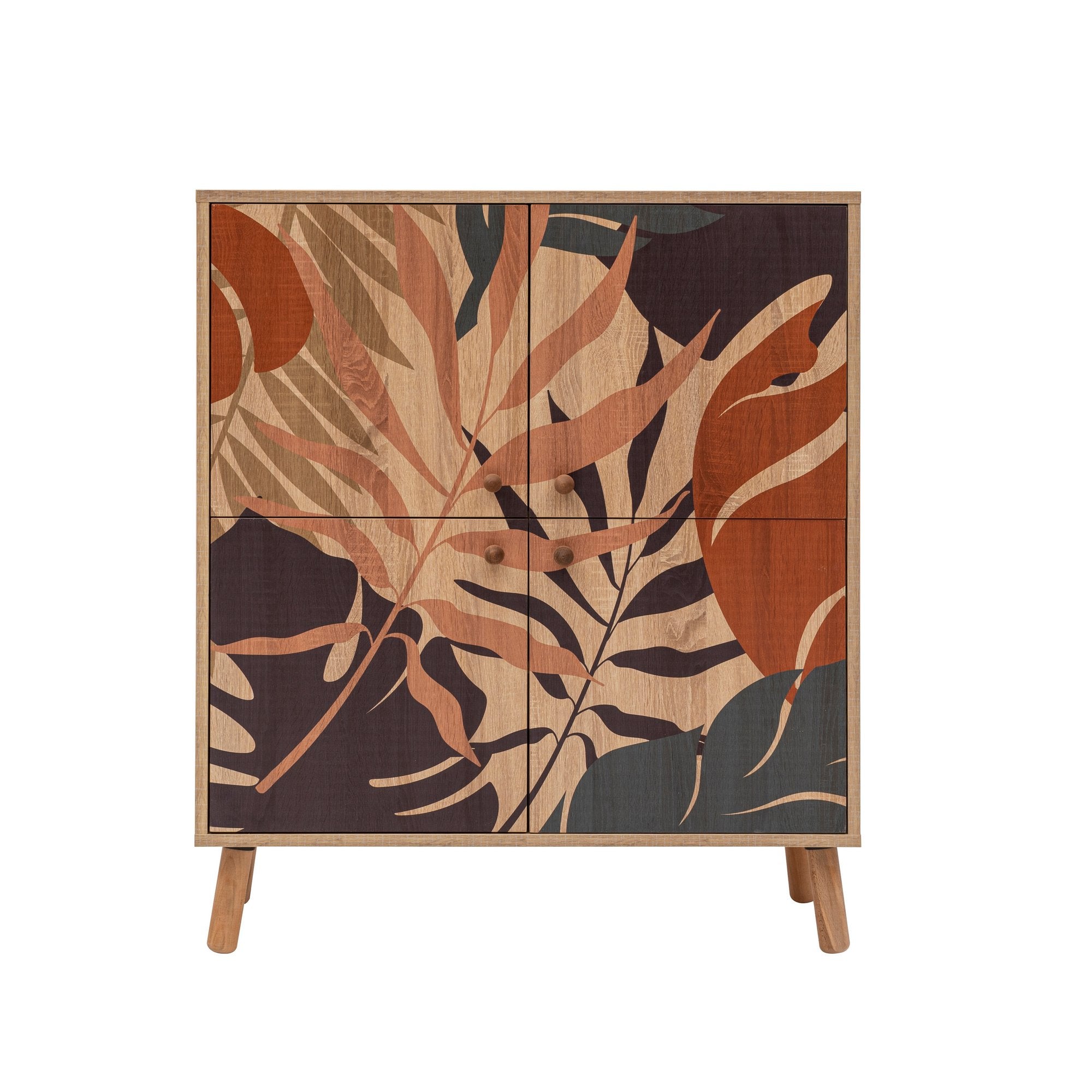 Armário multifuncional versátil – 95 cm x 111 cm x 36 cm – Preto – Painel de partículas e Madeira