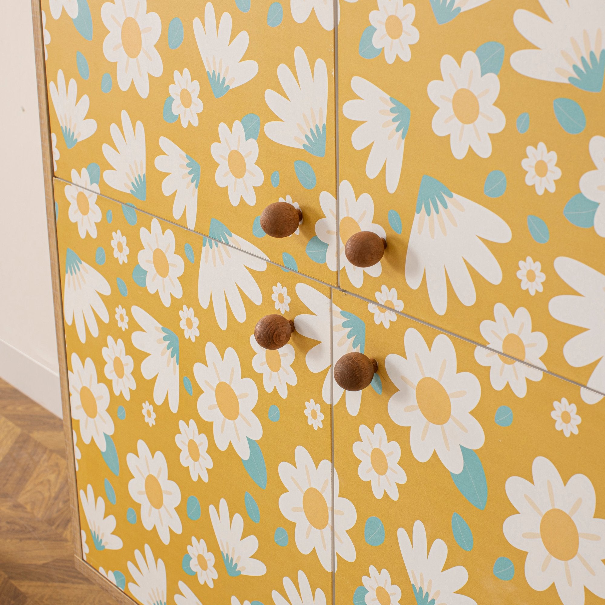 Armário multiuso – 95 cm x 111 cm x 36 cm – Sonomo, Amarelo e Branco – Melamina