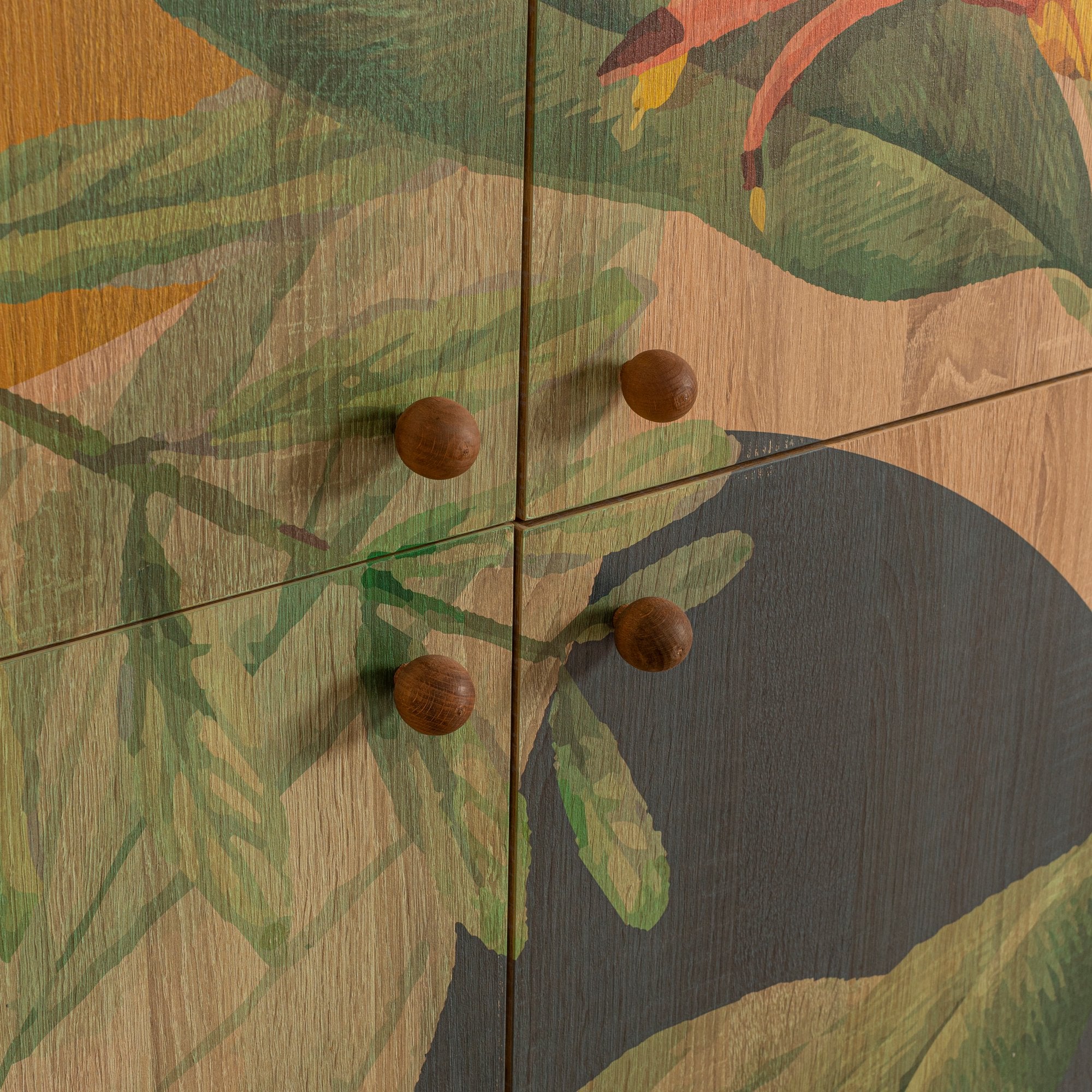 Armário multifuncional – 95 cm x 111 cm x 36 cm – Sonomo, verde e amarelo – 100% revestido em melamina