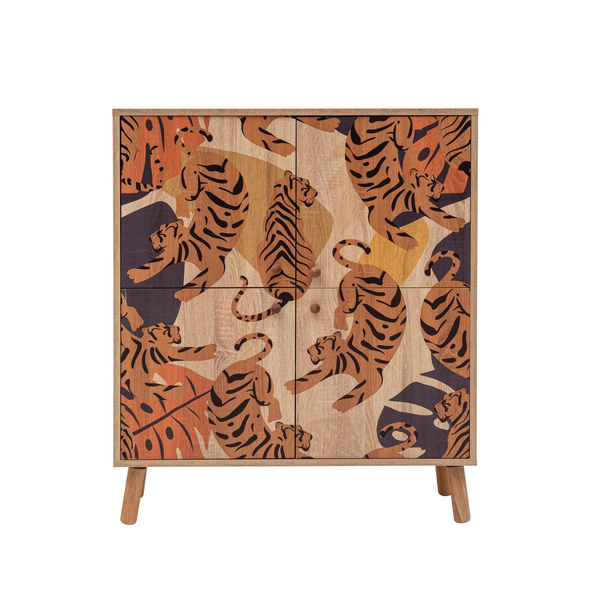 Armário multifuncional – 95 cm x 111 cm x 36 cm – Sonomo, laranja e vermelho clarete – 100% revestido em melamina