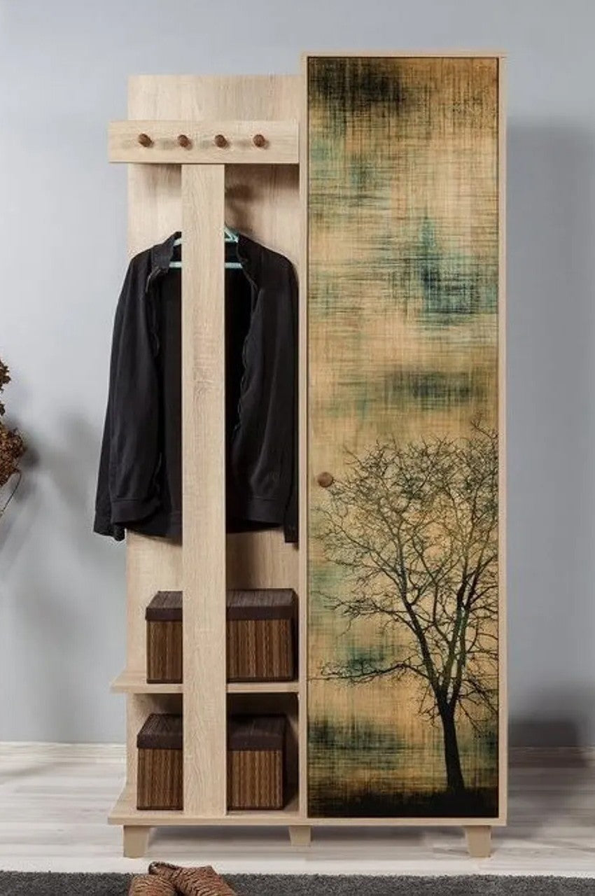 Conjunto para hall de entrada – 90 x 192 x 36 cm – Carvalho Sonoma – Aglomerado revestido de Melamina