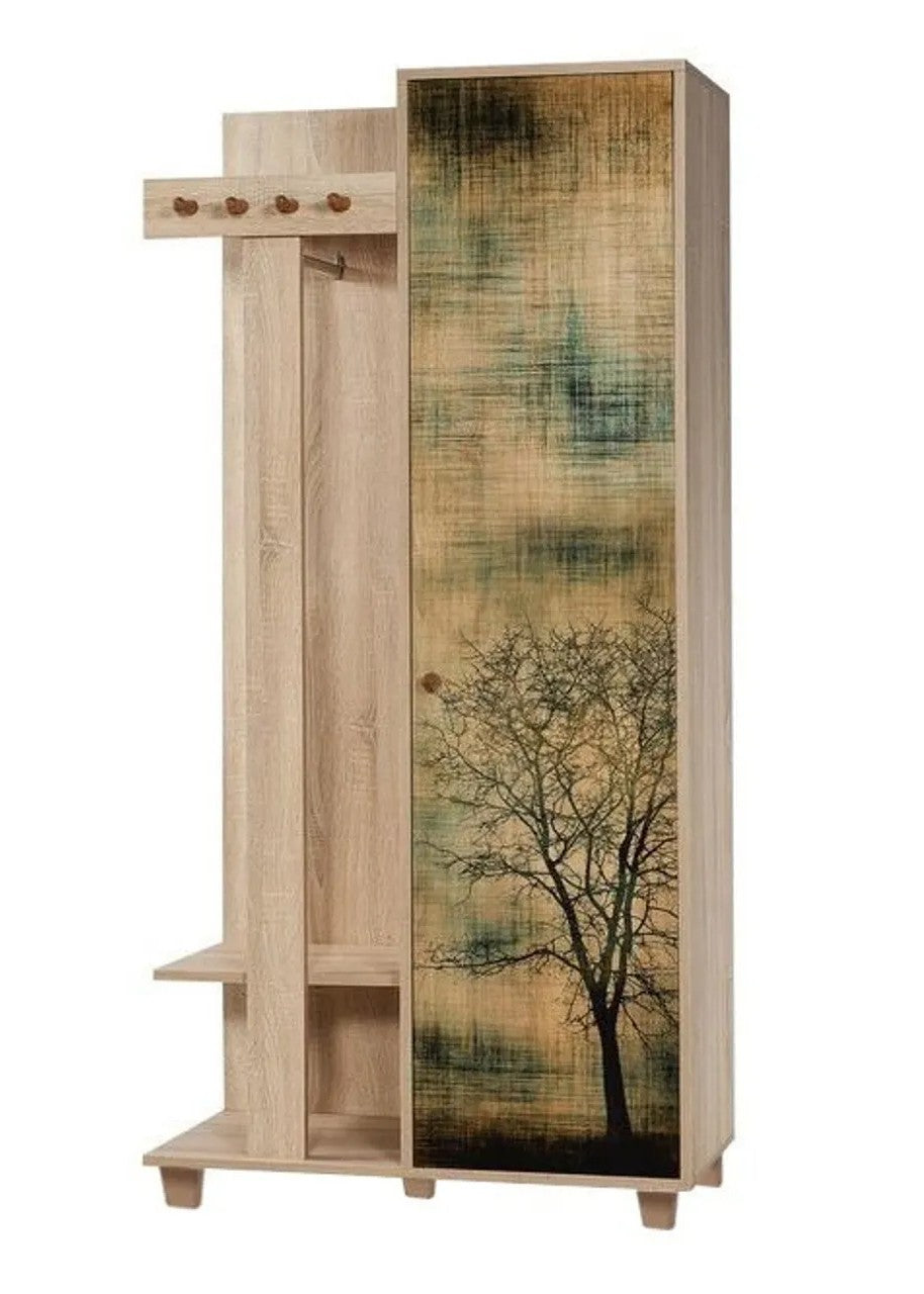 Conjunto para hall de entrada – 90 x 192 x 36 cm – Carvalho Sonoma – Aglomerado revestido de Melamina