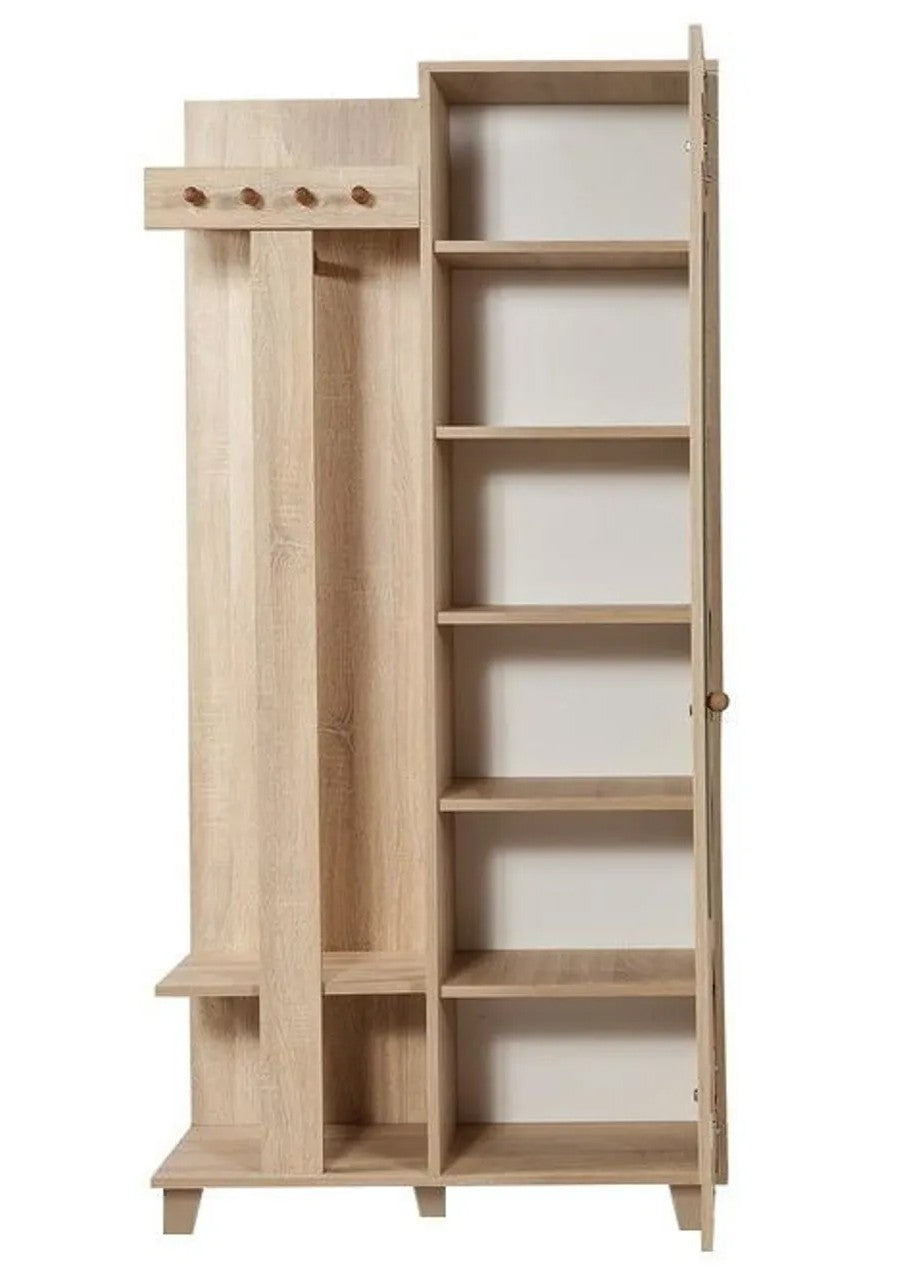 Conjunto para hall de entrada – 90 x 192 x 36 cm – Carvalho Sonoma – Aglomerado revestido de Melamina