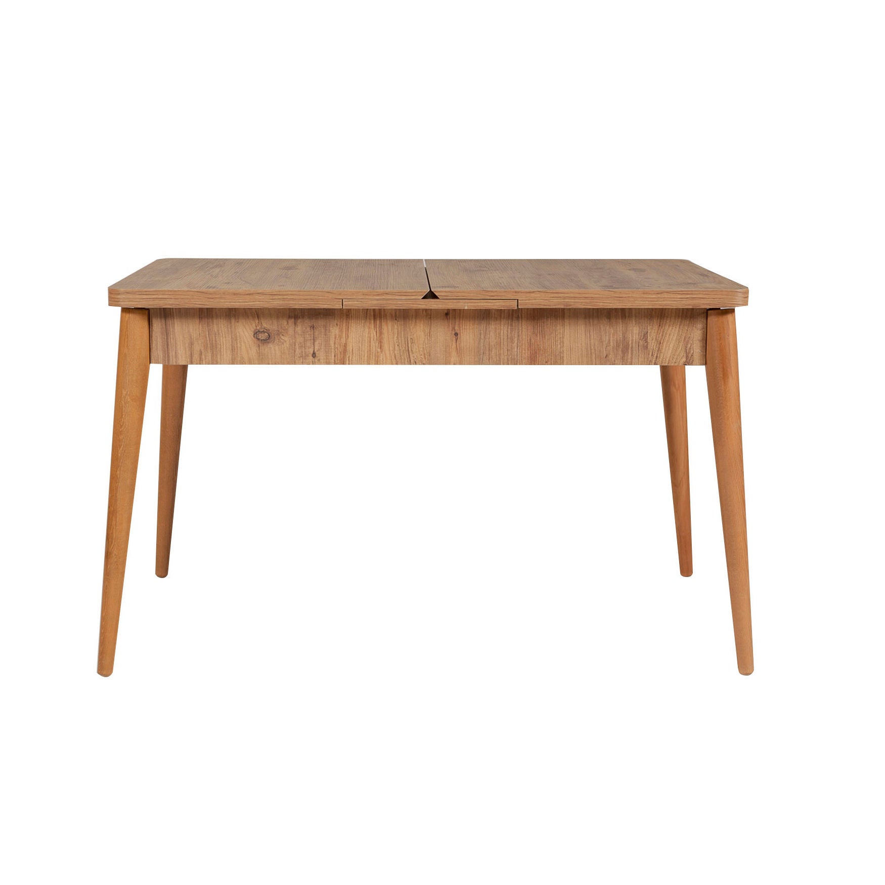 Conjunto de mesa de jantar extensível e cadeiras (4 peças), pinho do Atlântico e antracite, 130-165 cm | 100% revestido em melamina, tecido de linho, design escandinavo rústico