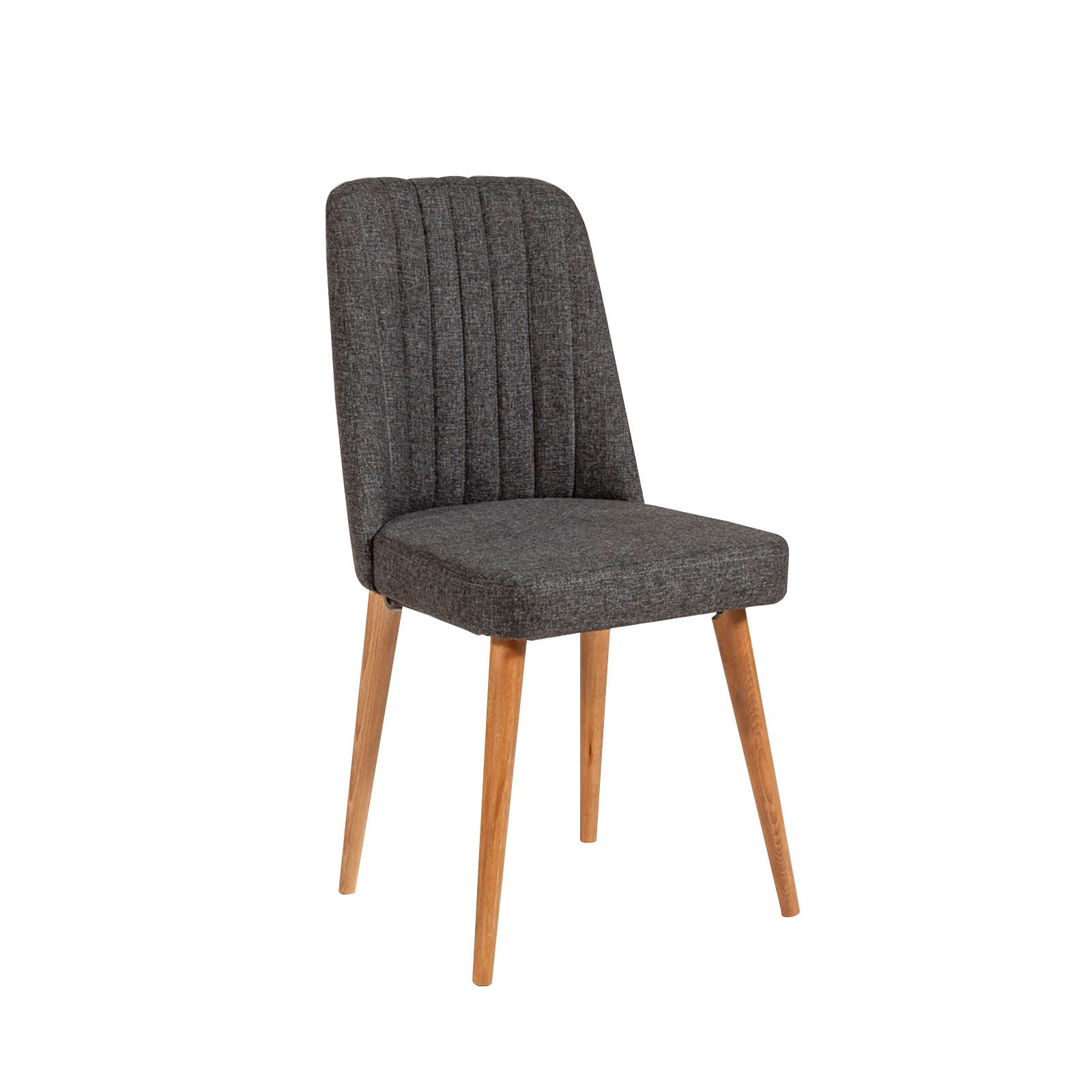 Conjunto de mesa de jantar extensível e cadeiras (4 peças), pinho do Atlântico e antracite, 130-165 cm | 100% revestido em melamina, tecido de linho, design escandinavo rústico