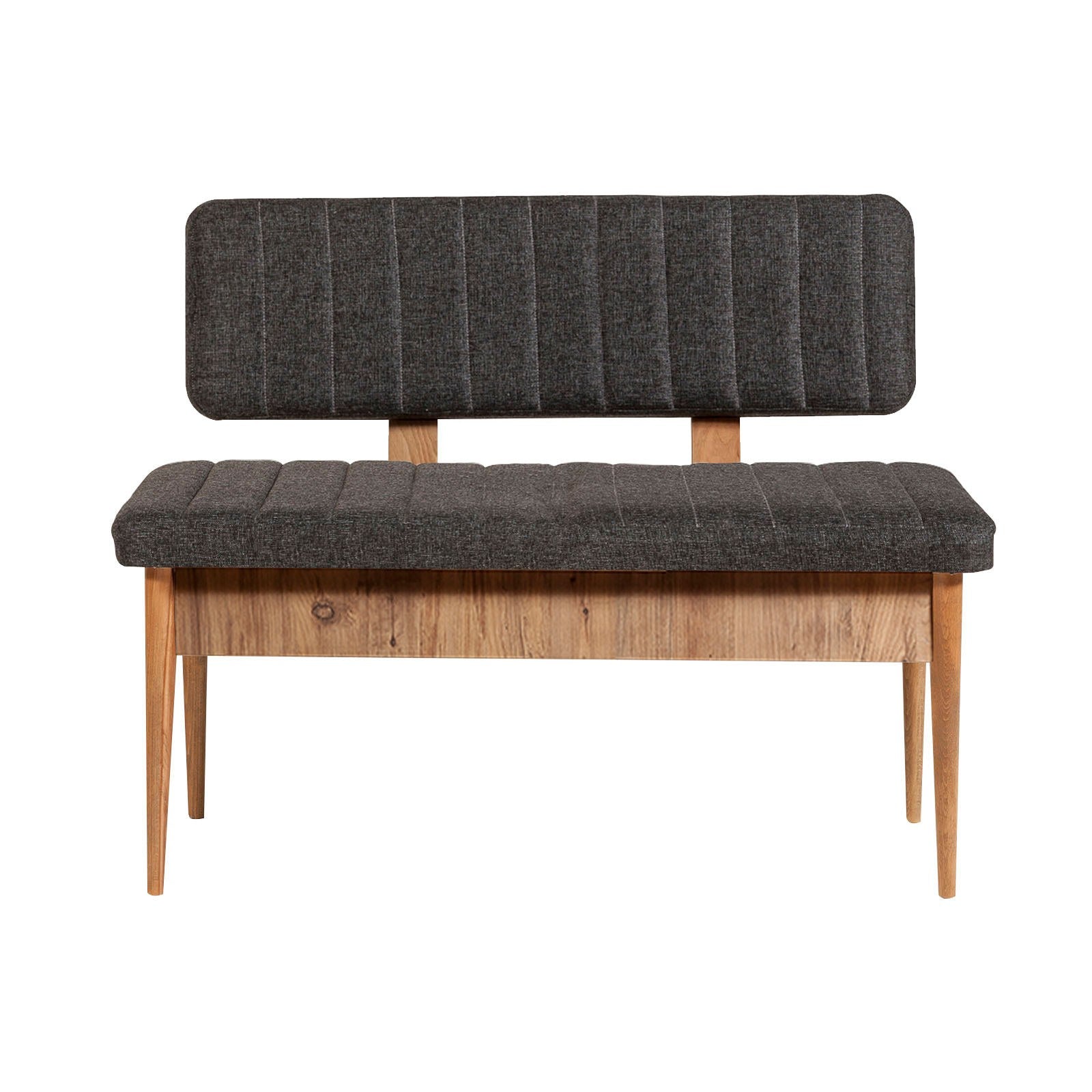 Conjunto de mesa de jantar extensível e cadeiras (5 peças), pinho do Atlântico e antracite | 100% revestido em melamina, pernas de madeira de carpa | Design rústico moderno, perfeito para reuniões familiares