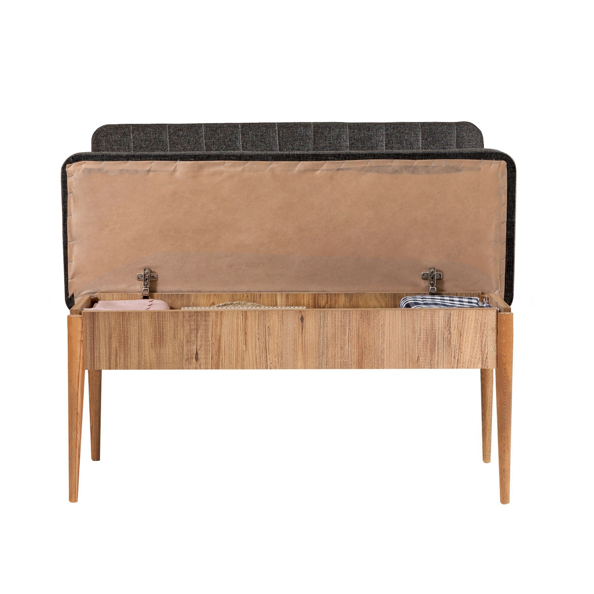 Conjunto de mesa de jantar extensível e cadeiras (5 peças), pinho do Atlântico e antracite | 100% revestido em melamina, pernas de madeira de carpa | Design rústico moderno, perfeito para reuniões familiares