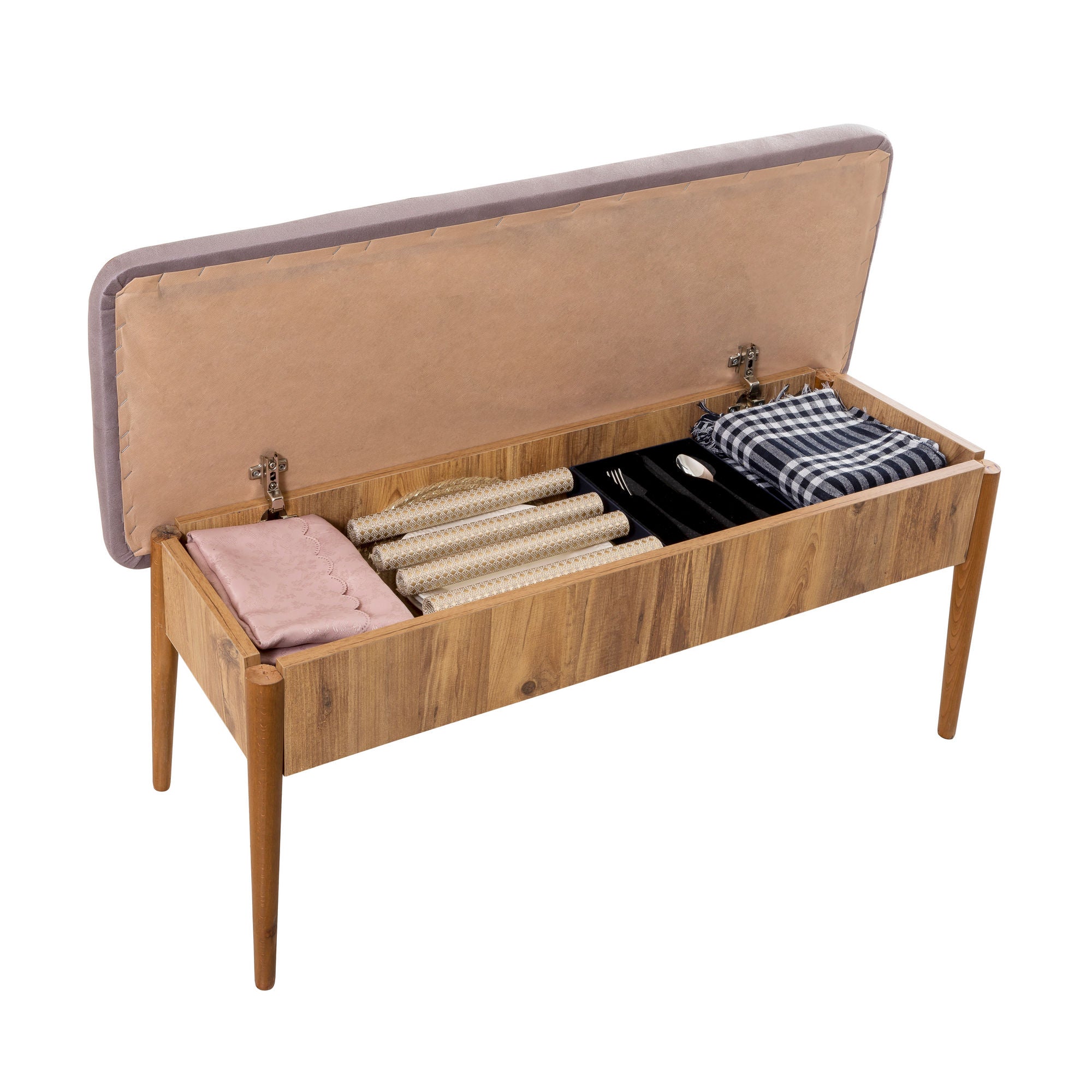 Conjunto de mesa de jantar extensível e cadeiras (4 peças), pinho atlântico e Soho, 130-165 cm | 100% veludo, pernas de madeira de carpa | Design rústico moderno para refeições elegantes