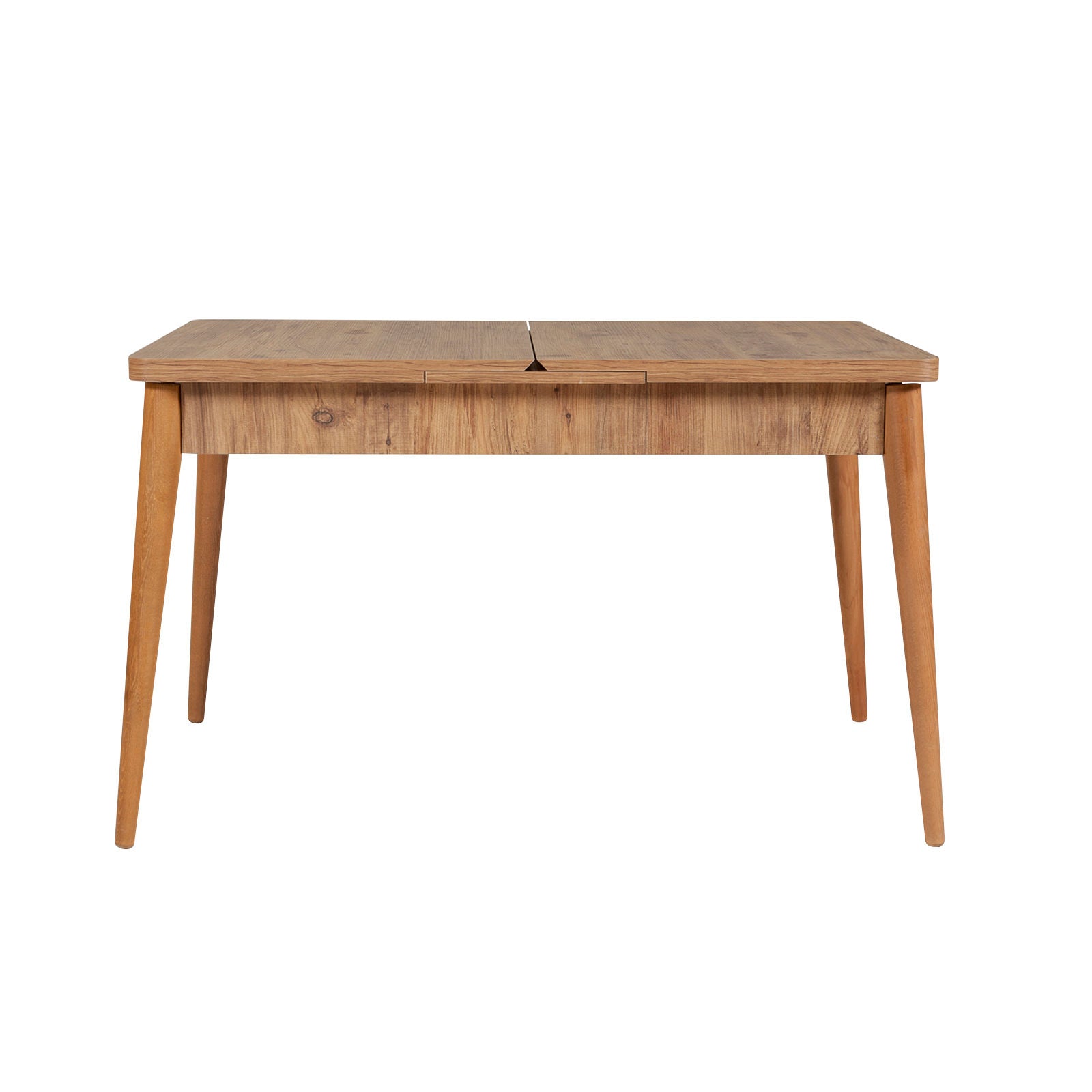 Conjunto de mesa de jantar extensível e cadeiras (4 peças), pinho atlântico e verde, 130-165 cm | 100% melamina, tecido de linho, design escandinavo rústico