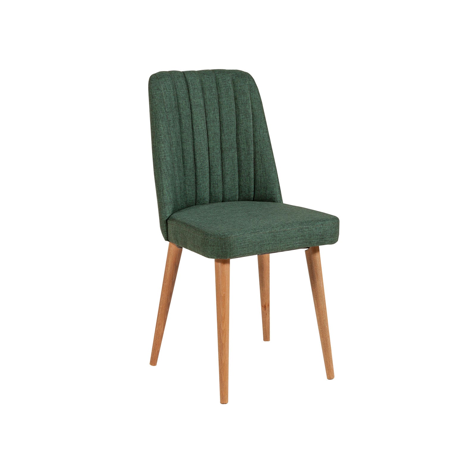 Conjunto de mesa de jantar extensível e cadeiras (4 peças), pinho atlântico e verde, 130-165 cm | 100% melamina, tecido de linho, design escandinavo rústico
