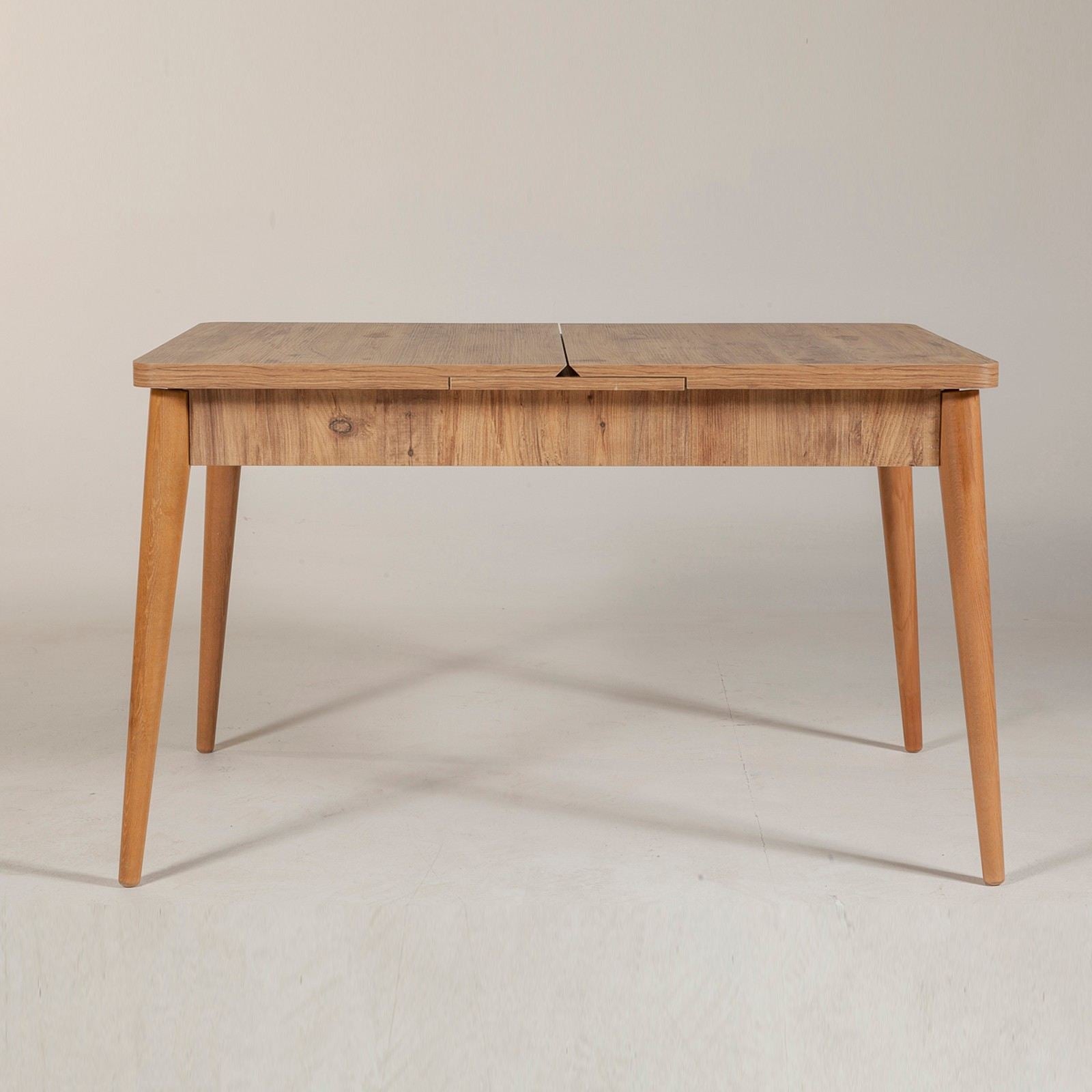 Mesa de Jantar Extensível, Pinho Atlântico, 130-165 cm | Painel de Partículas 100% Revestido com Melamina, 18 mm de Espessura | Pernas de Carpa, Design Rústico Moderno para Casa e Sala de Jantar