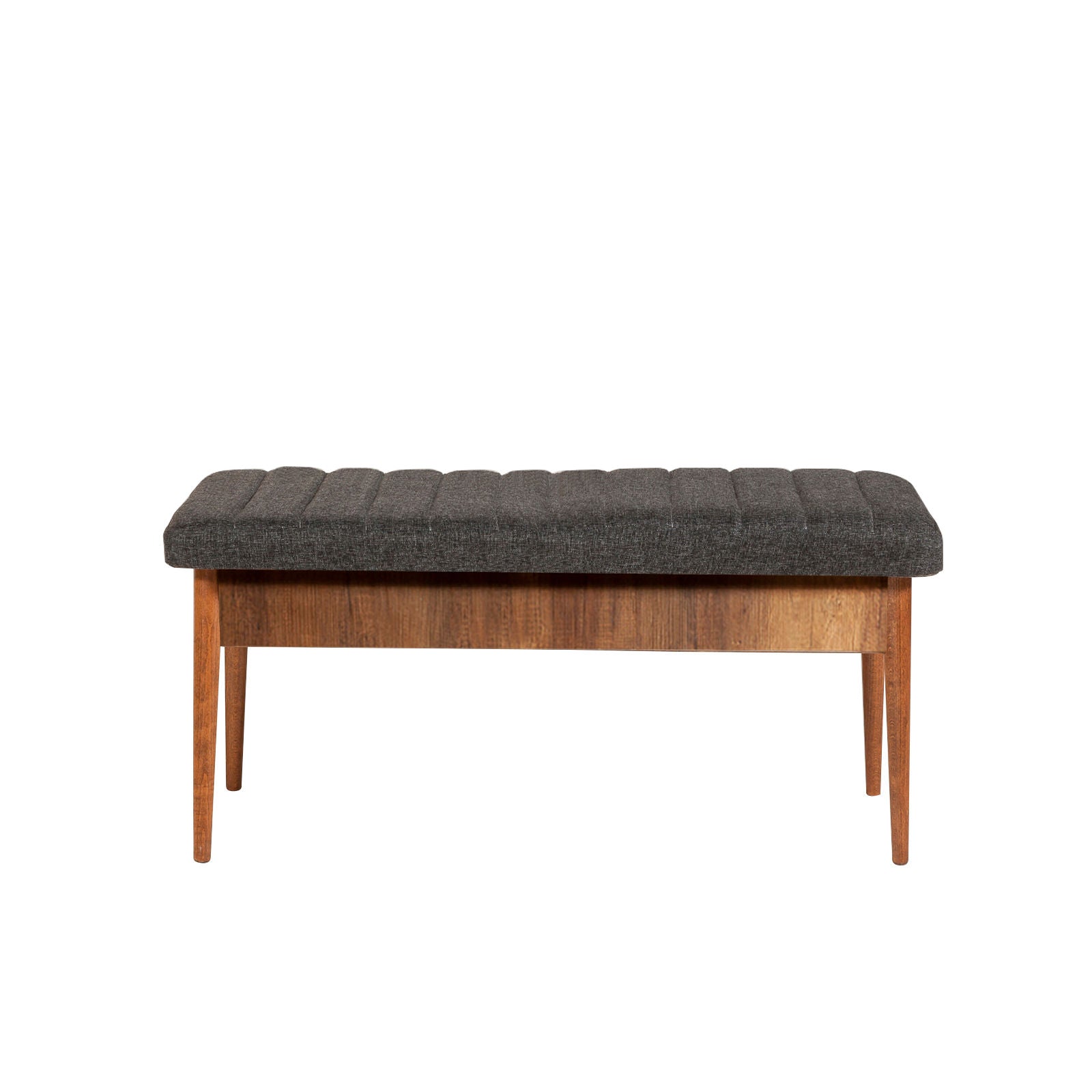 Conjunto de mesa de jantar extensível e cadeiras (4 peças), nogueira e antracite | 100% revestido em melamina, pernas de madeira de carpa | Design rústico moderno, perfeito para salas de jantar