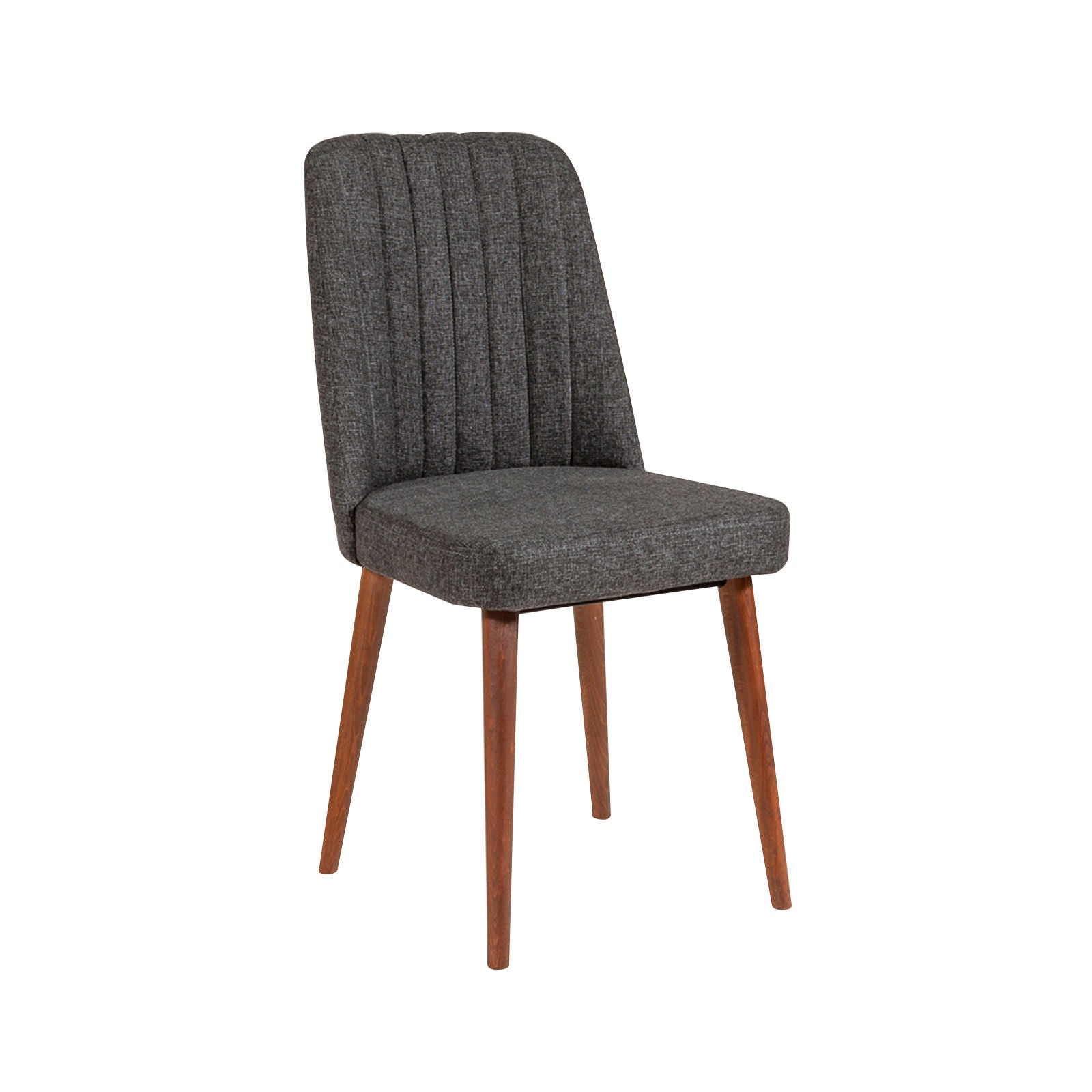 Conjunto de mesa de jantar extensível e cadeiras (4 peças), nogueira e antracite | 100% revestido em melamina, pernas de madeira de carpa | Design rústico moderno, perfeito para salas de jantar