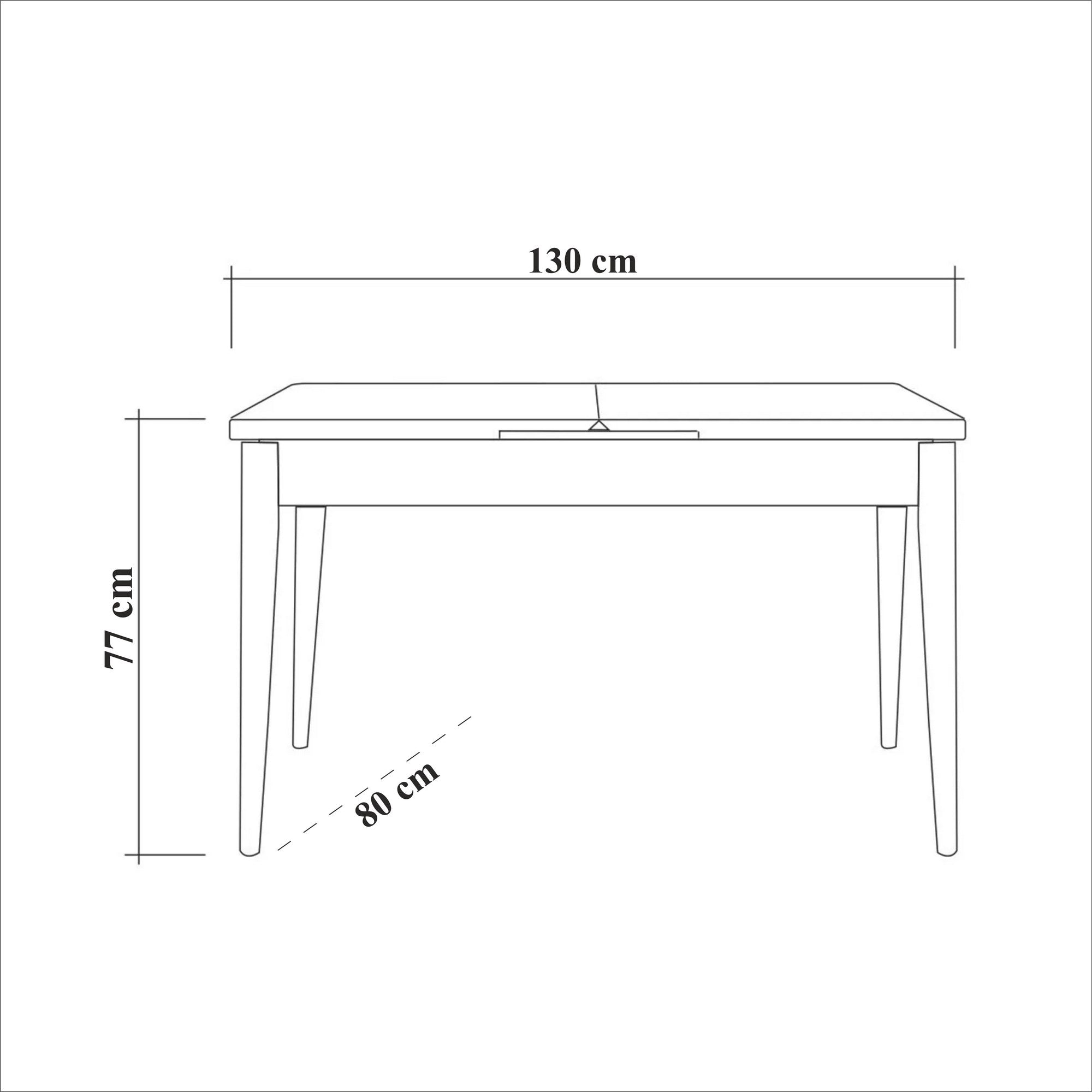 Conjunto de mesa de jantar extensível e cadeiras (5 peças), nogueira e Soho, 130-165 cm | 100% veludo e revestimento em melamina | Design rústico moderno para refeições elegantes