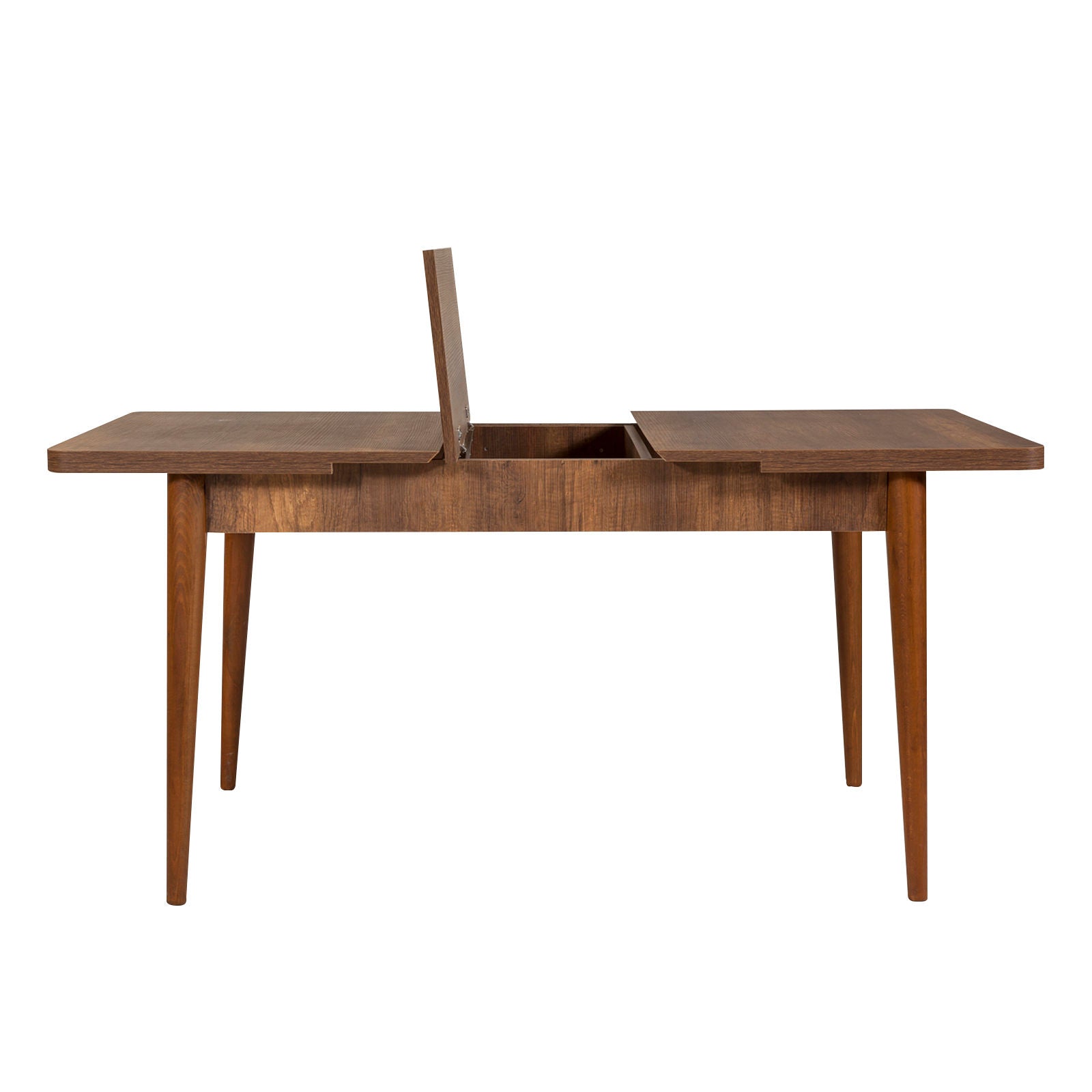Conjunto de mesa de jantar extensível e cadeiras (5 peças), nogueira e Soho, 130-165 cm | 100% veludo e revestimento em melamina | Design rústico moderno para refeições elegantes