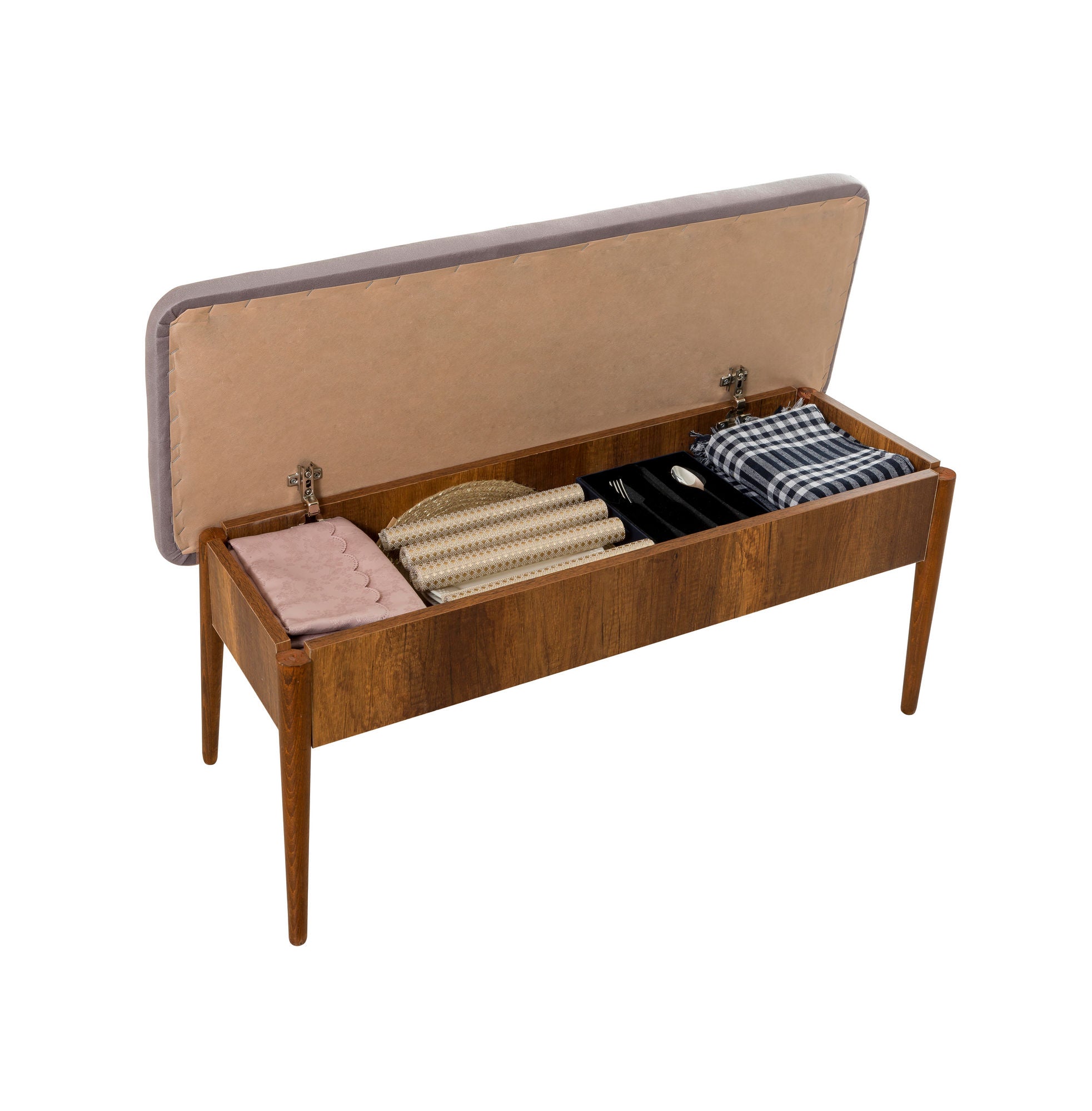 Conjunto de mesa de jantar extensível e cadeiras (5 peças), nogueira e Soho, 130-165 cm | 100% veludo e revestimento em melamina | Design rústico moderno para refeições elegantes