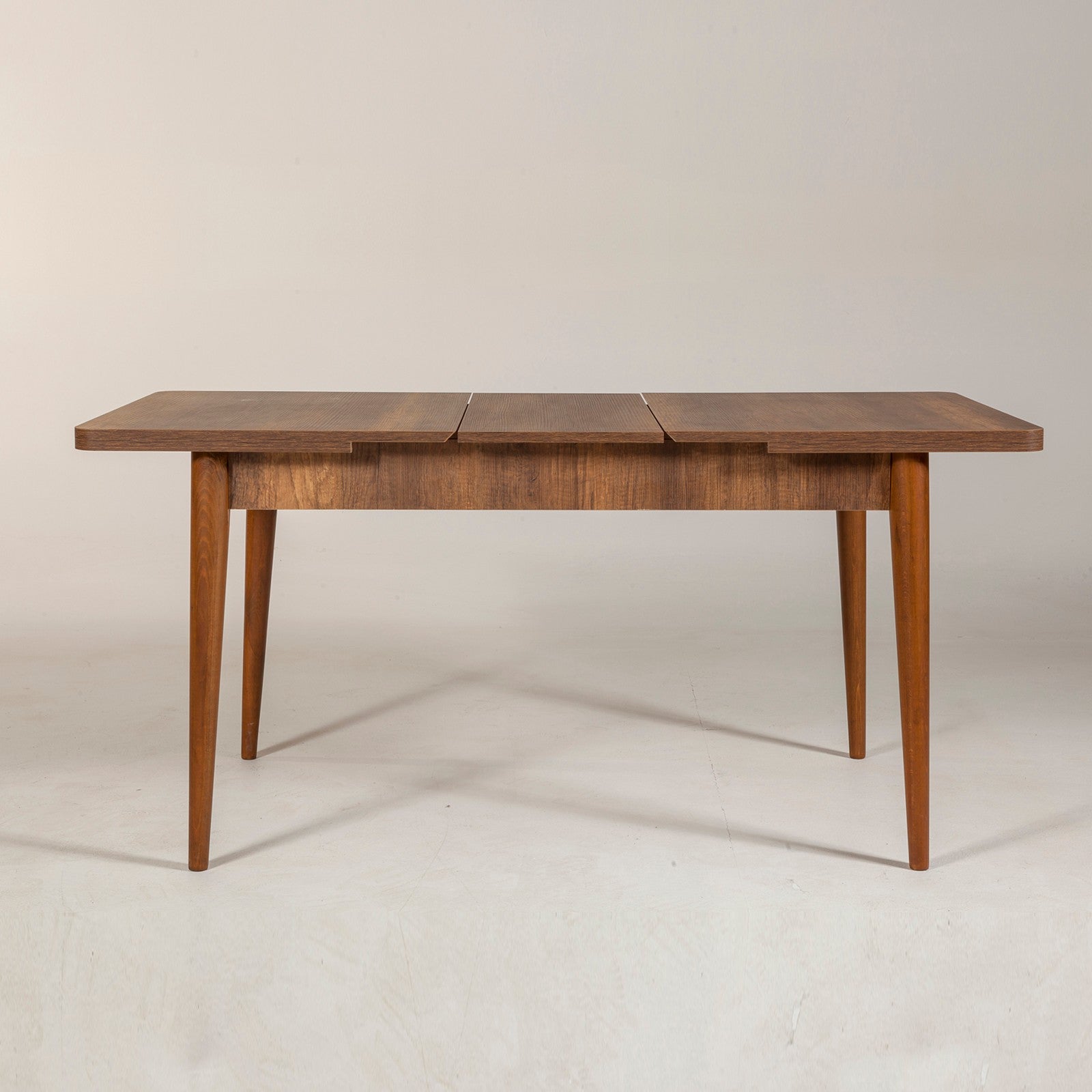 Mesa de Jantar Extensível, Nogueira, 130-165 cm | Painel de Partículas 100% Revestido com Melamina, 18 mm | Pés de Carpa, Design Rústico Moderno para Espaços de Jantar Versáteis