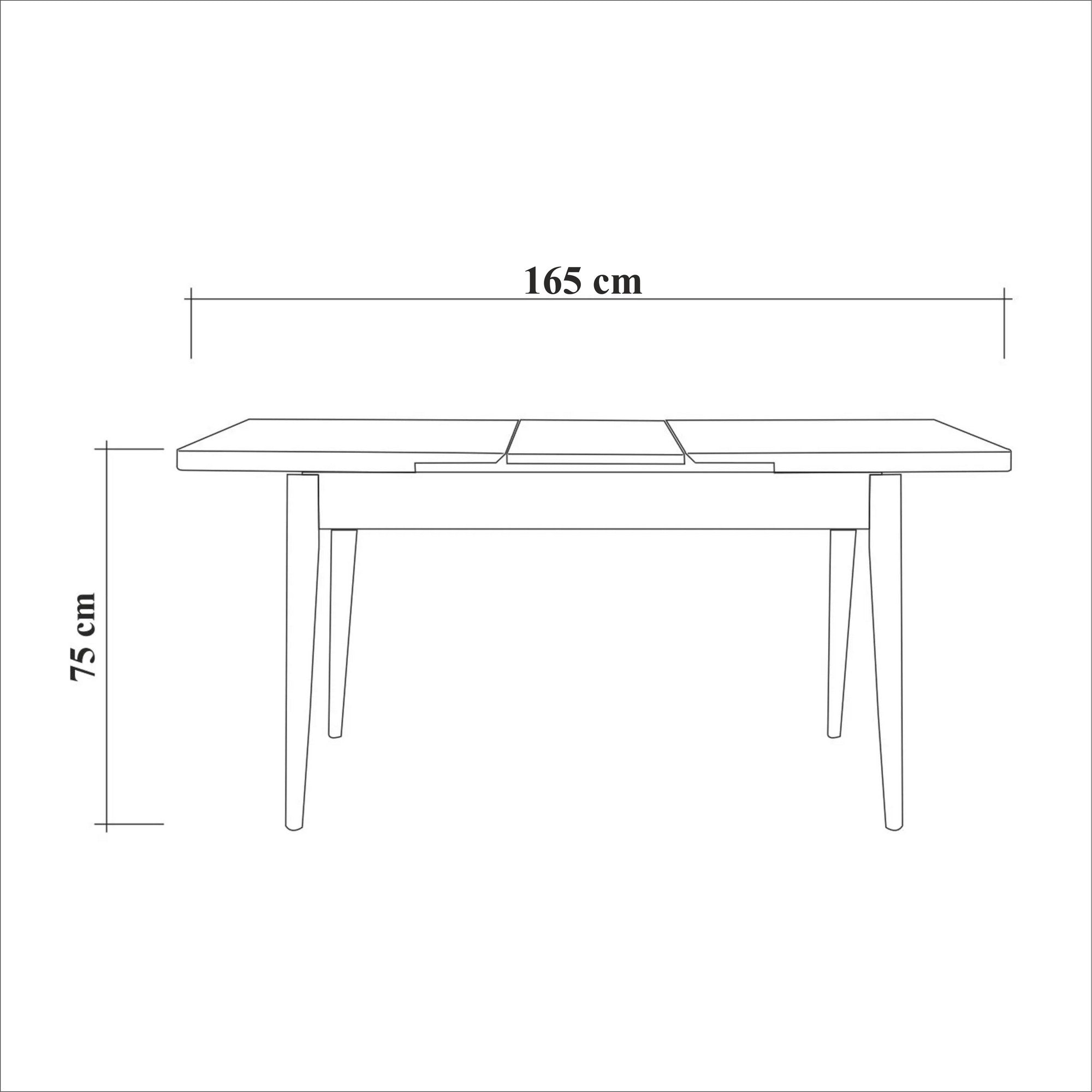 Mesa de Jantar Extensível, Nogueira, 130-165 cm | Painel de Partículas 100% Revestido com Melamina, 18 mm | Pés de Carpa, Design Rústico Moderno para Espaços de Jantar Versáteis