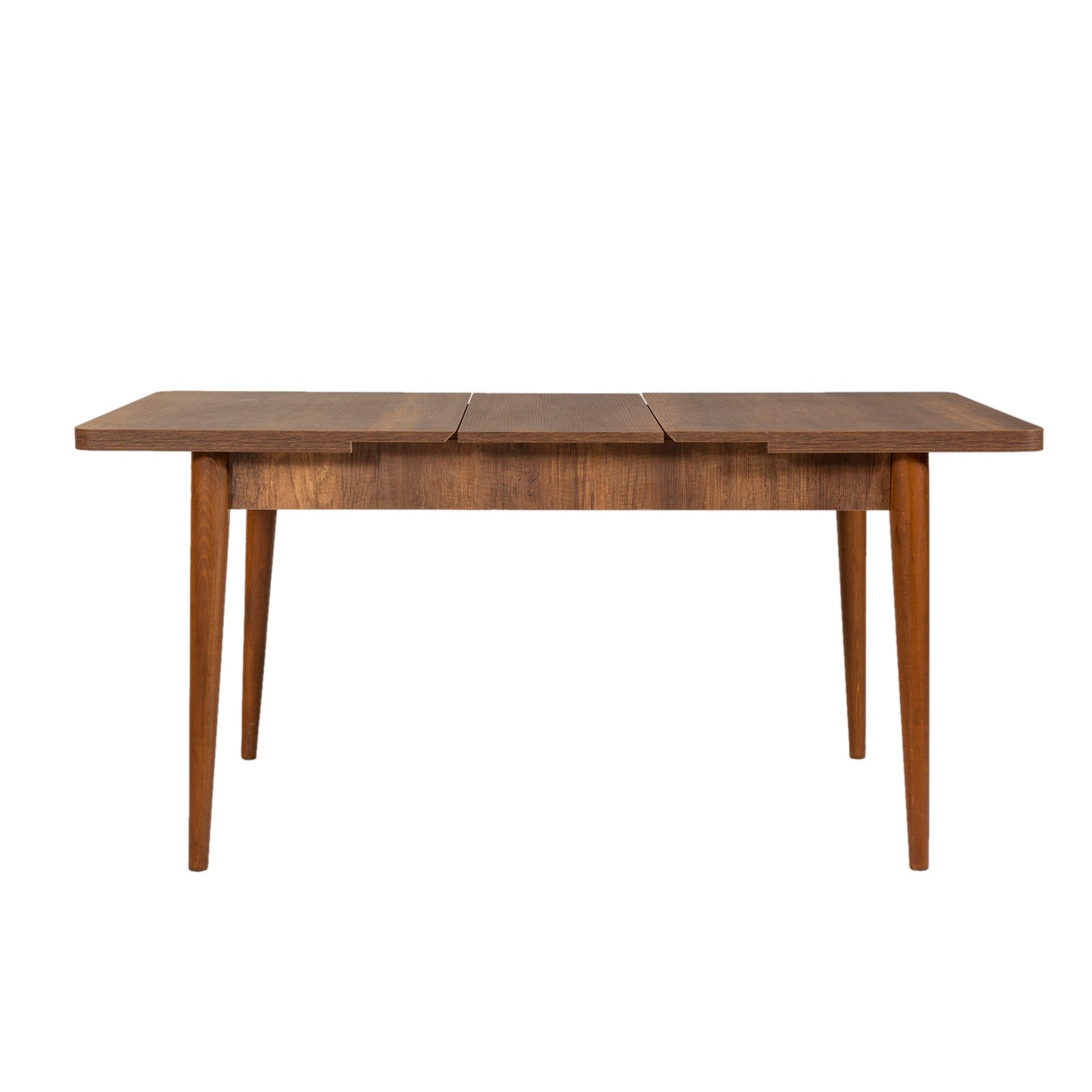 Mesa de Jantar Extensível, Nogueira, 130-165 cm | Painel de Partículas 100% Revestido com Melamina, 18 mm | Pés de Carpa, Design Rústico Moderno para Espaços de Jantar Versáteis