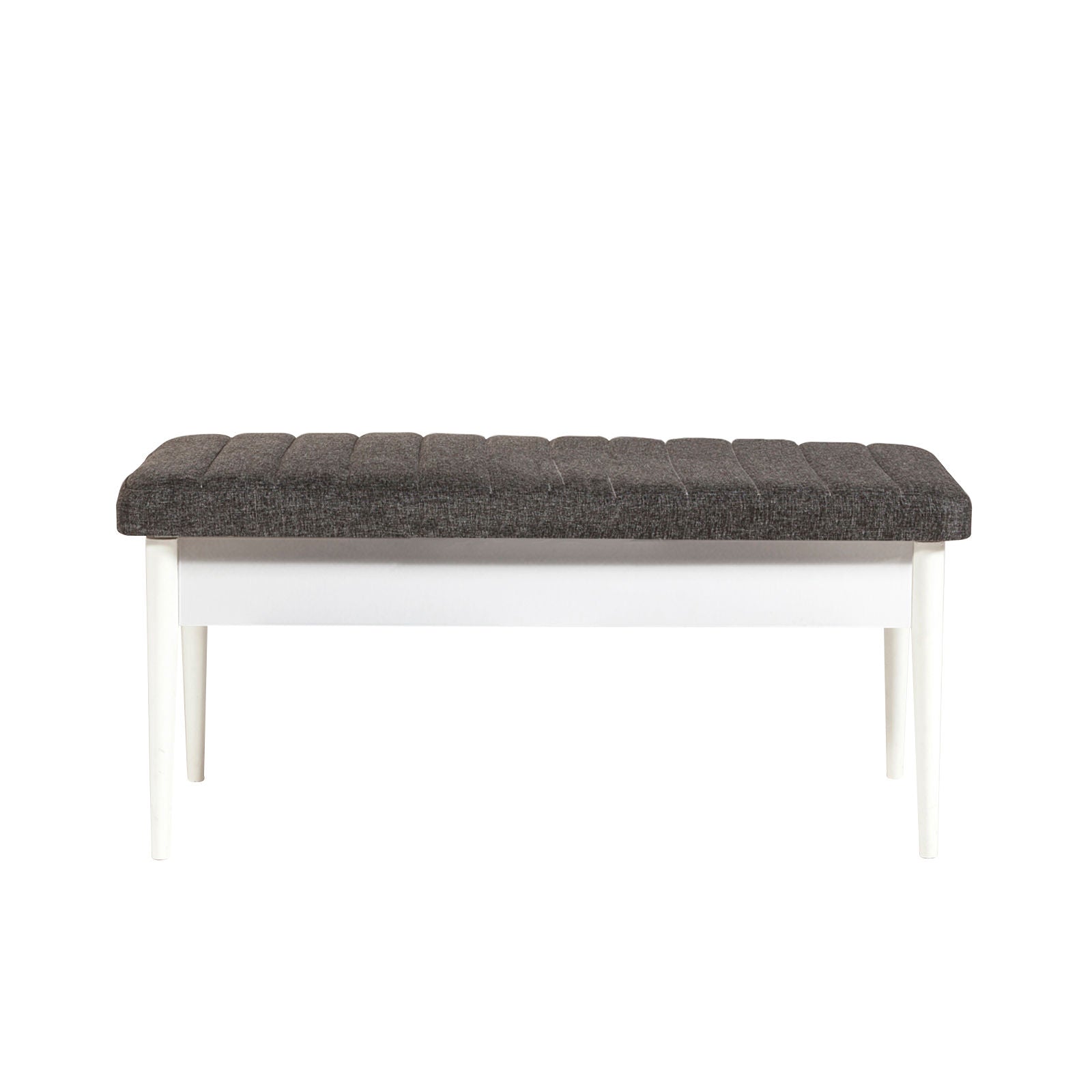 Conjunto moderno de mesa de jantar extensível e cadeiras (4 peças), branco e antracite, 100% revestido em melamina, pernas de madeira de carpa | Perfeito para salas de jantar elegantes