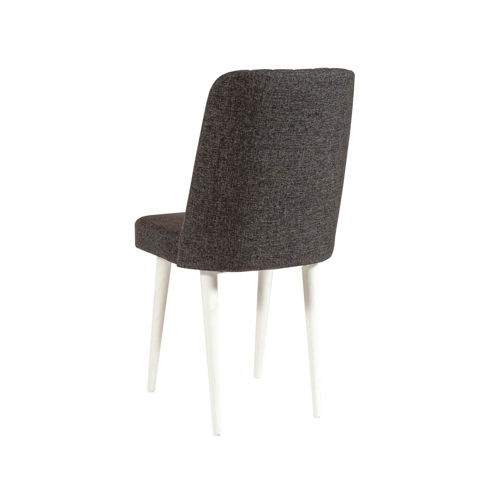 Conjunto moderno de mesa de jantar extensível e cadeiras (4 peças), branco e antracite, 100% revestido em melamina, pernas de madeira de carpa | Perfeito para salas de jantar elegantes