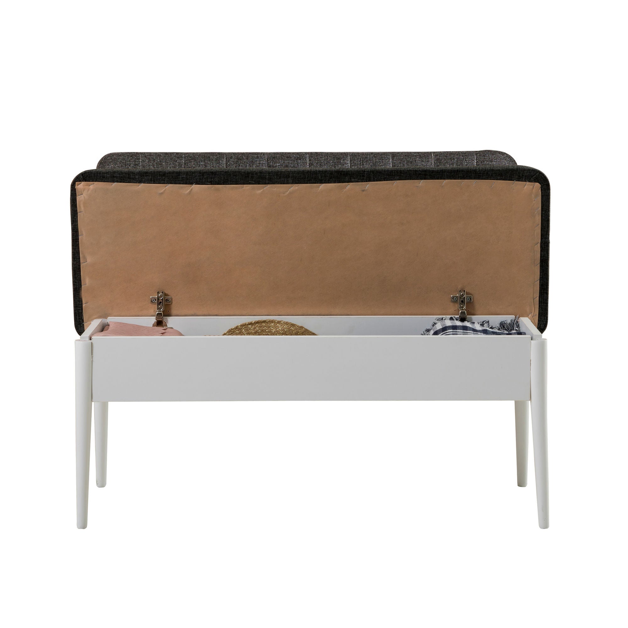 Conjunto de Mesa de Jantar Extensível e Cadeiras – 130 cm (mesa) – Branco e Antracite – Aglomerado revestido em Melamina