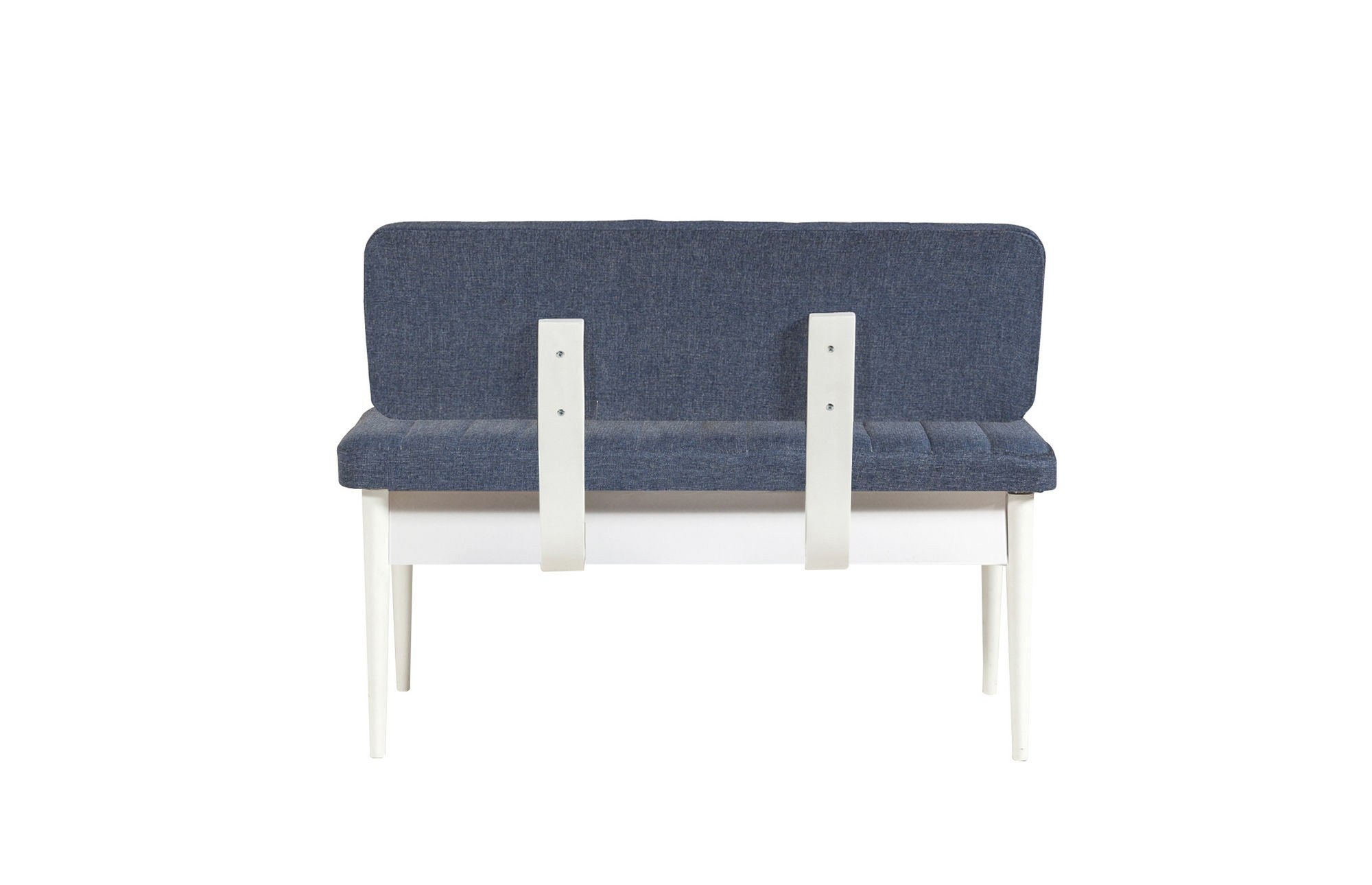 Conjunto de mesa de jantar extensível e cadeiras – 130x80cm (extensível até 165cm) – branco e azul-escuro – melamina e madeira