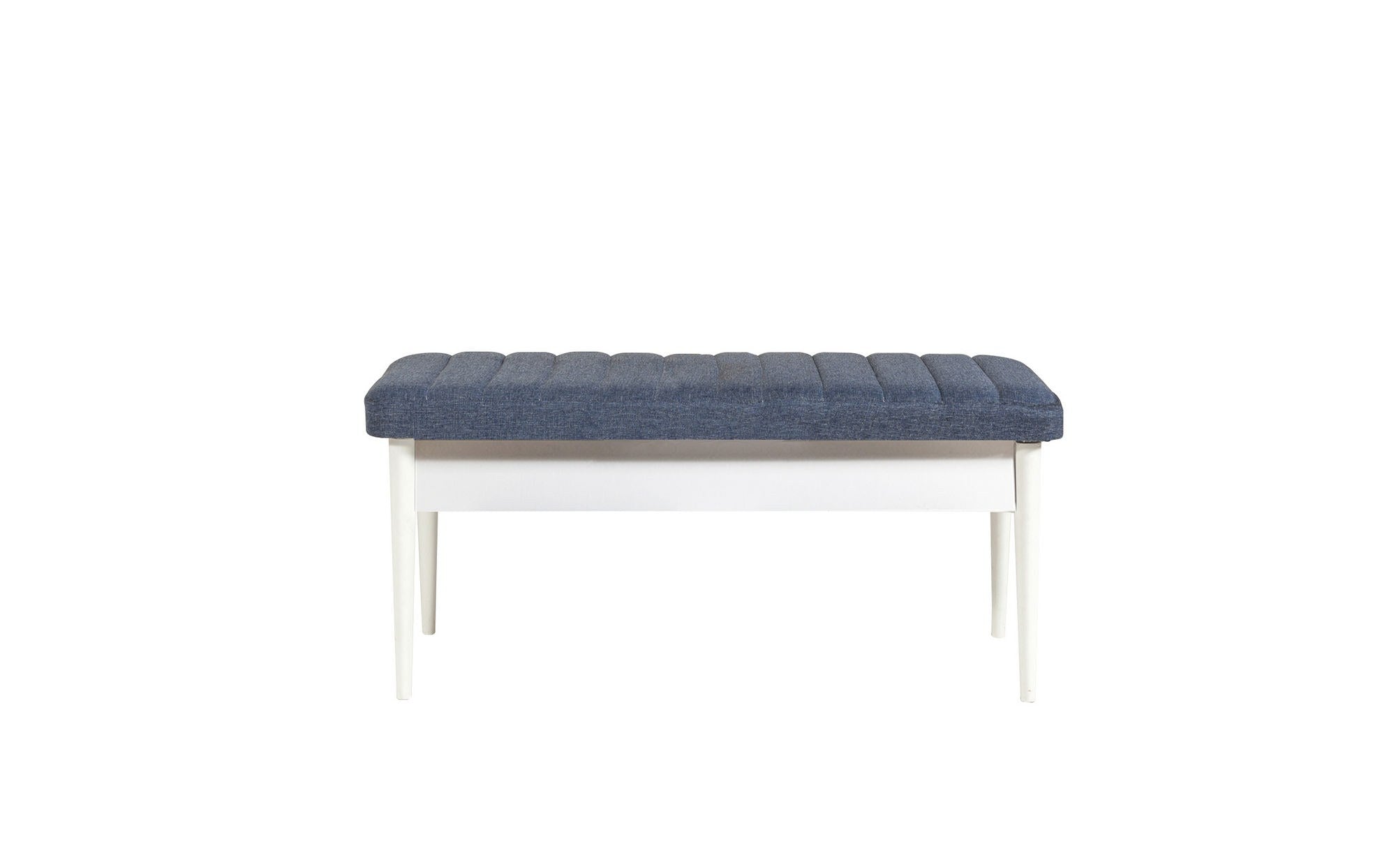 Conjunto de mesa de jantar extensível e cadeiras – 130x80cm (extensível até 165cm) – branco e azul-escuro – melamina e madeira