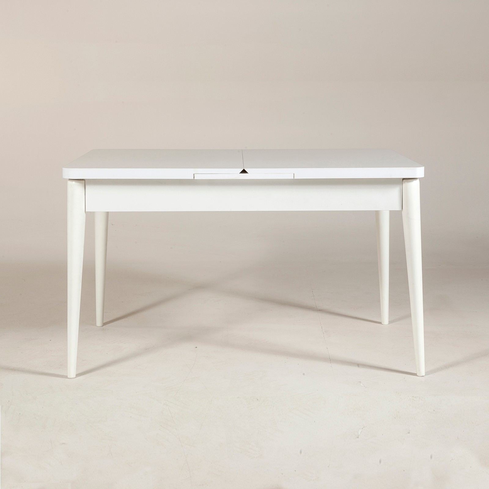 Mesa de Jantar Extensível Moderna, Branca, 130-165 cm | Painel de Partículas 100% Revestido em Melamina, 18 mm de Espessura | Pernas de Carpa, Elegante e Versátil para Qualquer Espaço