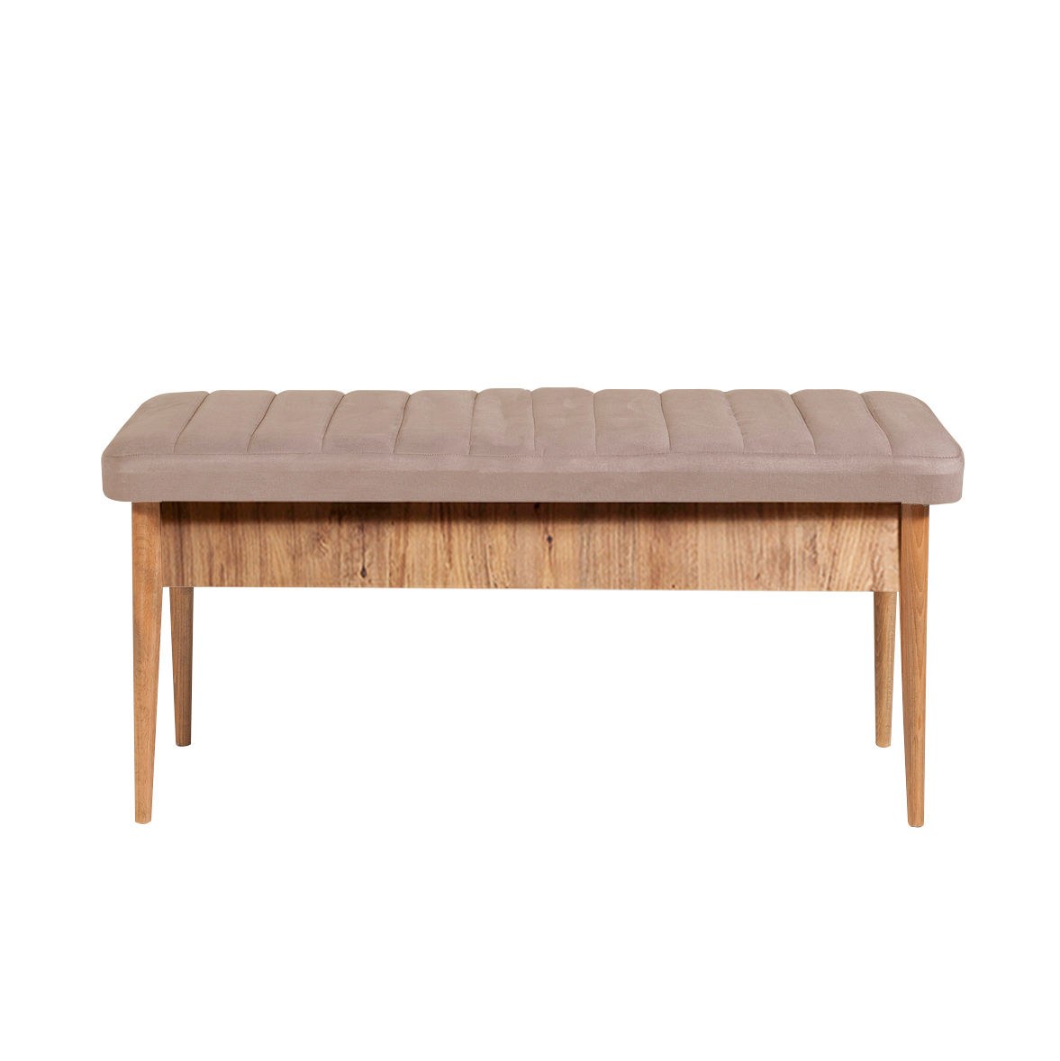 Conjunto de Mesa de Jantar Extensível e Cadeiras – 130-165 cm – Pinheiro Atlântico e Pedra – MDF revestido em melamina e veludo