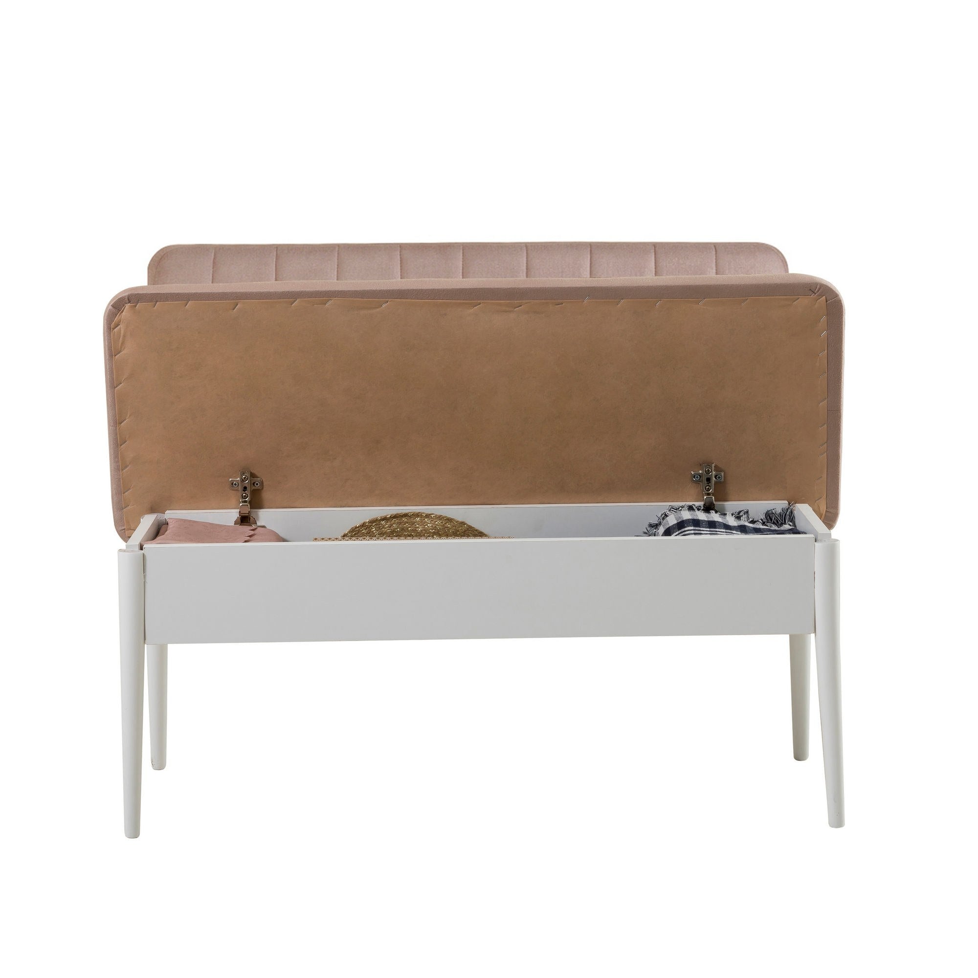 Conjunto de mesa de jantar extensível e cadeiras – 130 cm largura, 165 cm aberto – branco e pedra – MDF revestido de melamina e veludo