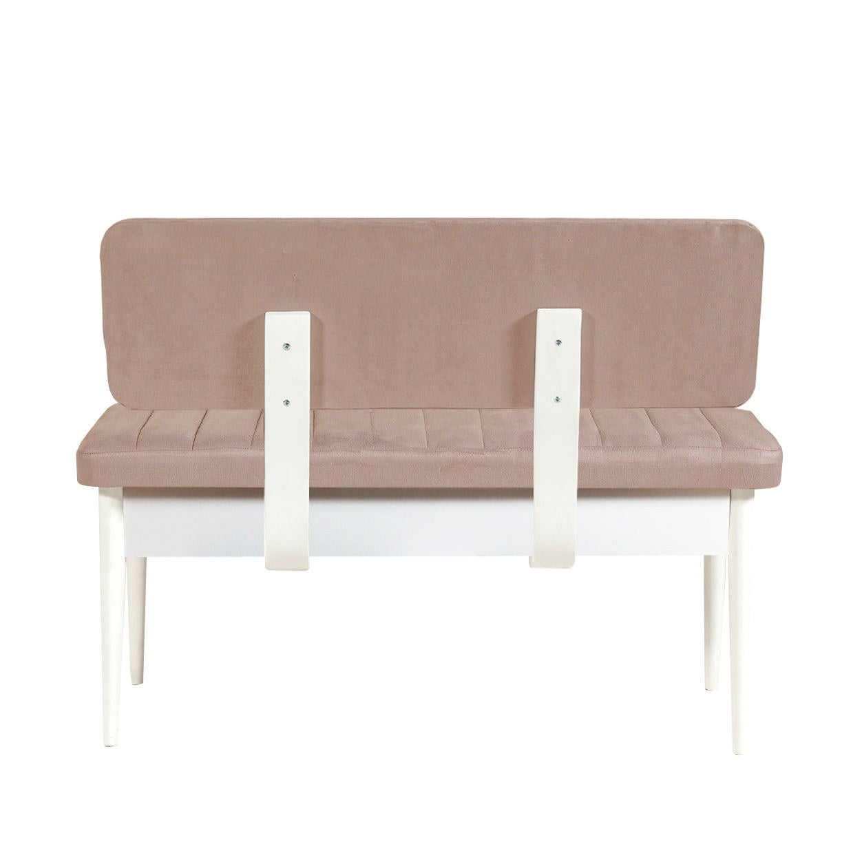 Conjunto de mesa de jantar extensível e cadeiras – 130 cm largura, 165 cm aberto – branco e pedra – MDF revestido de melamina e veludo