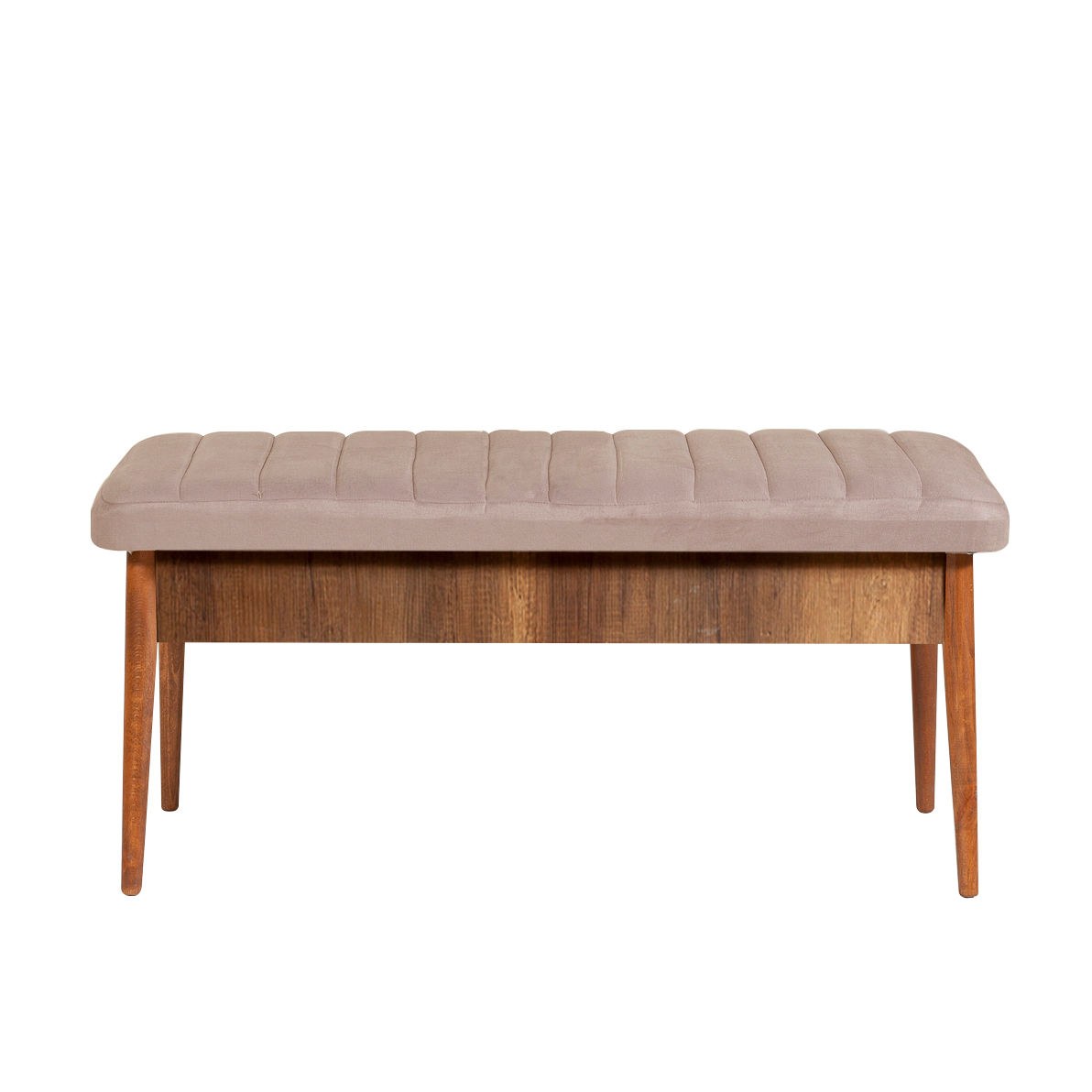 Conjunto de mesa de jantar extensível e cadeiras (5 peças), nogueira e pedra, 130-165 cm | 100% veludo e revestimento em melamina | Design rústico moderno para refeições elegantes