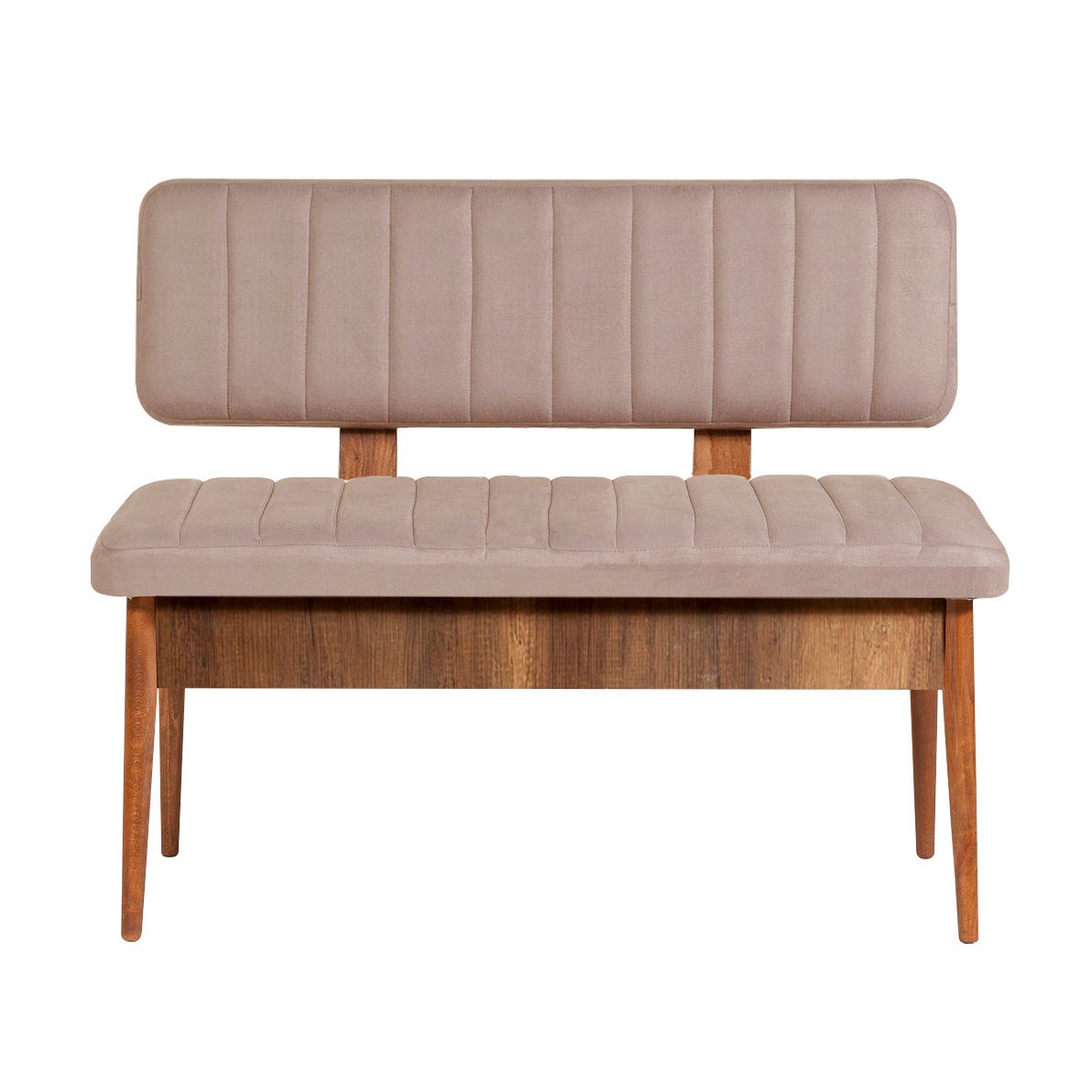 Conjunto de mesa de jantar extensível e cadeiras (5 peças), nogueira e pedra, 130-165 cm | 100% veludo e revestimento em melamina | Design rústico moderno para refeições elegantes